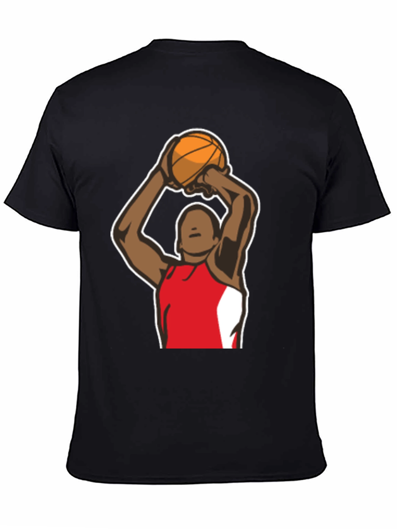 Basketball Player Graphic Tee - Black Cotton