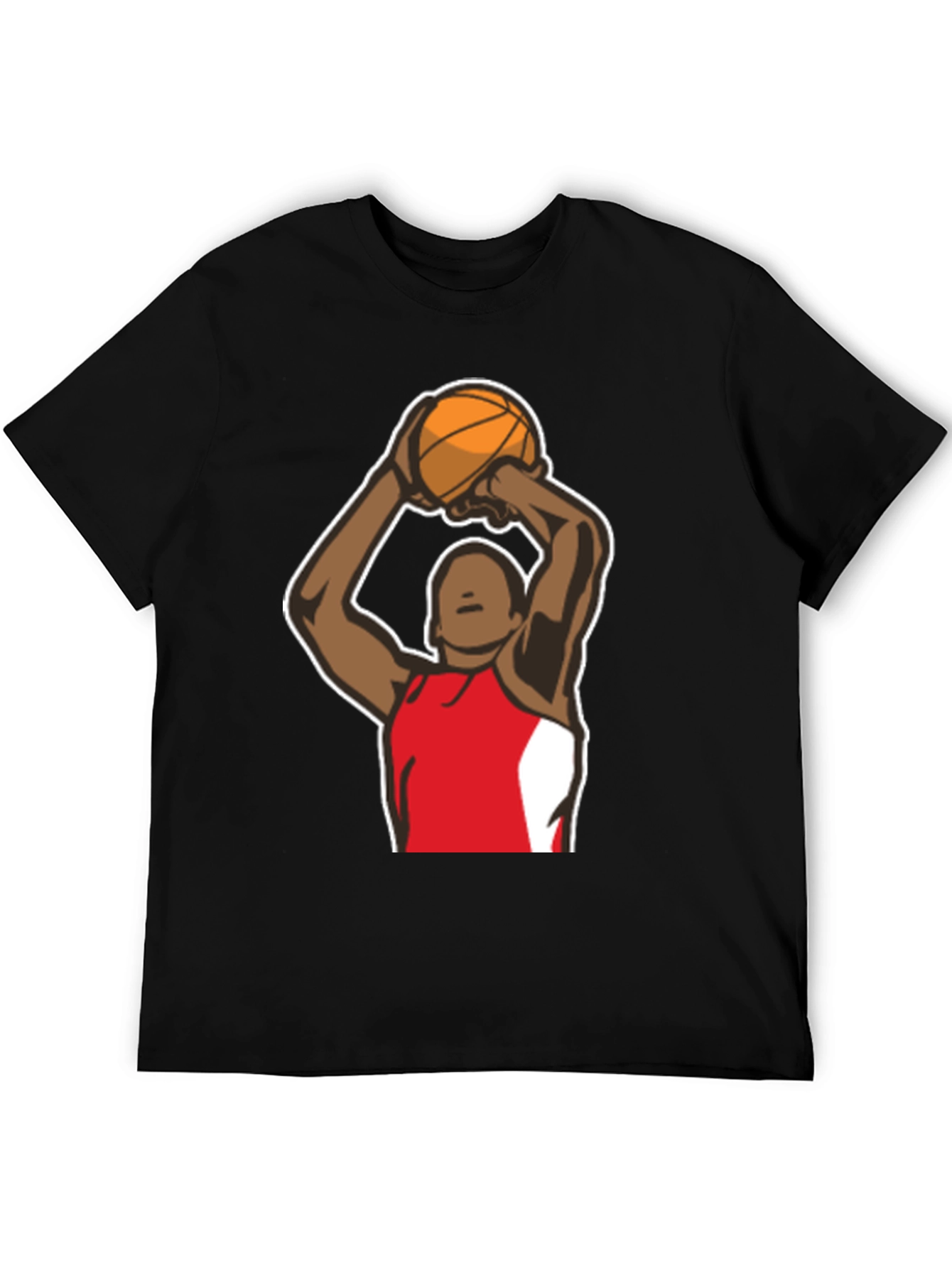 Basketball Player Graphic Tee - Black Cotton
