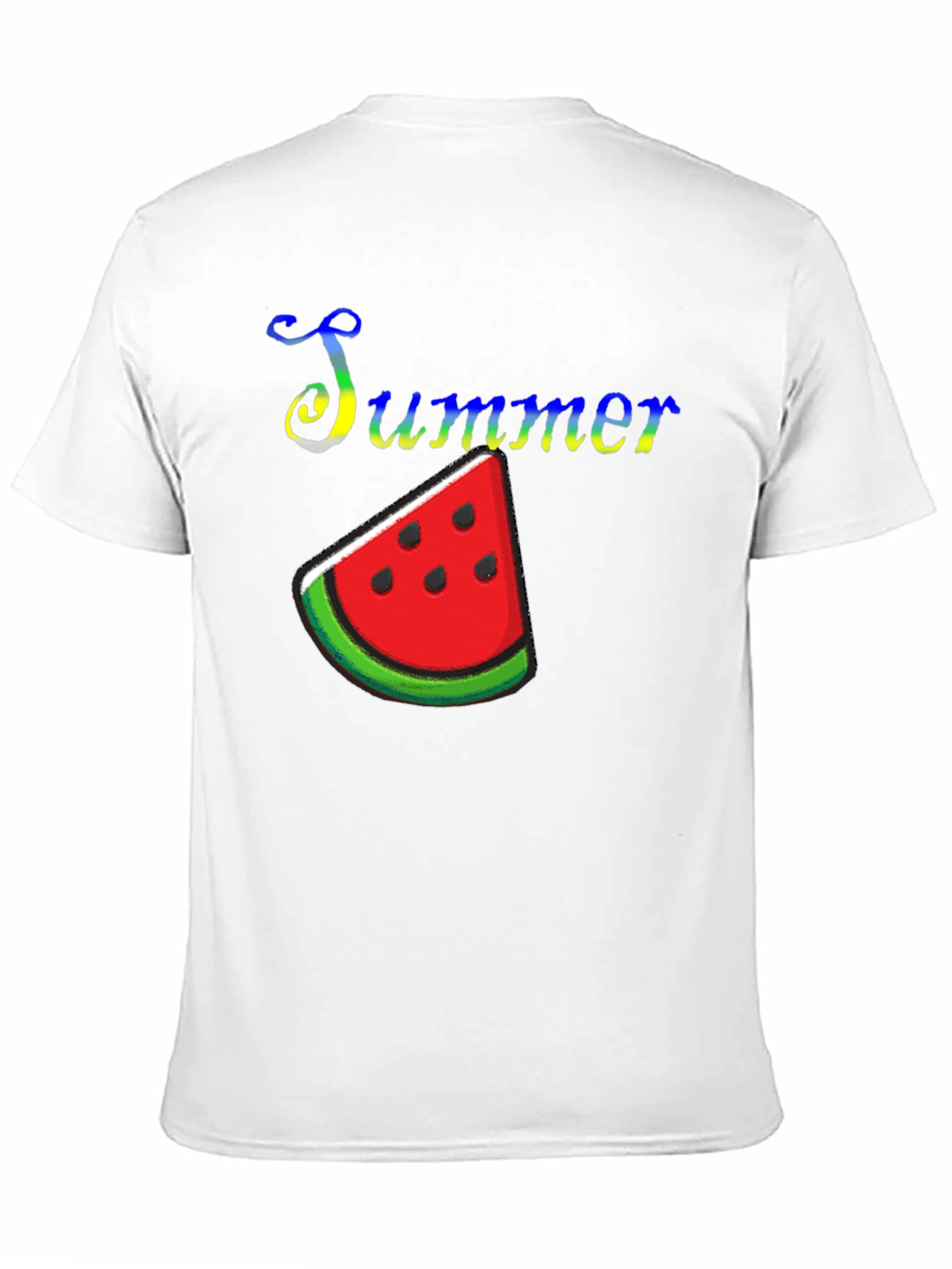 Summer Watermelon Graphic Print Black T-Shirt