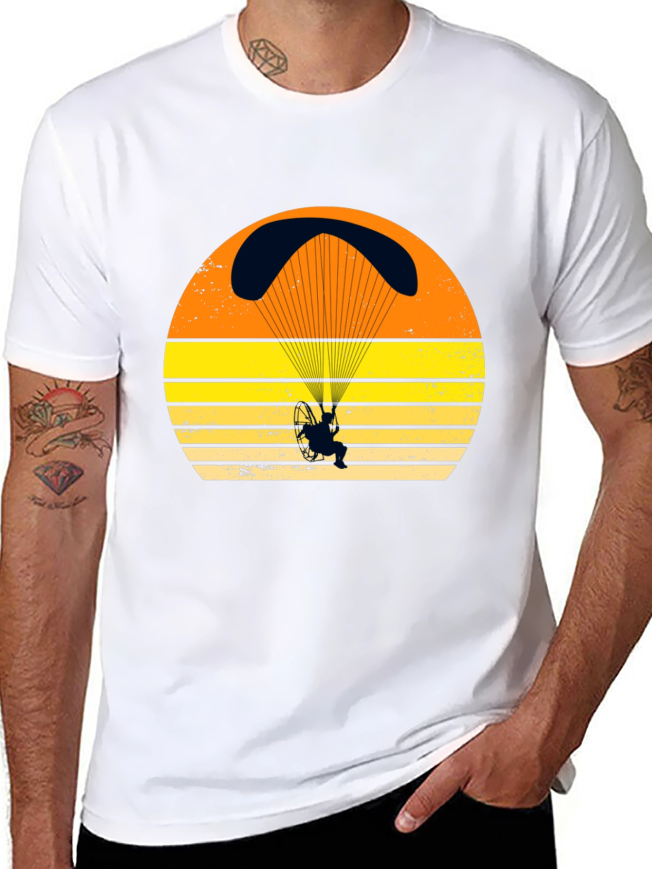 Sunset Powered Paragliding Graphic Tee