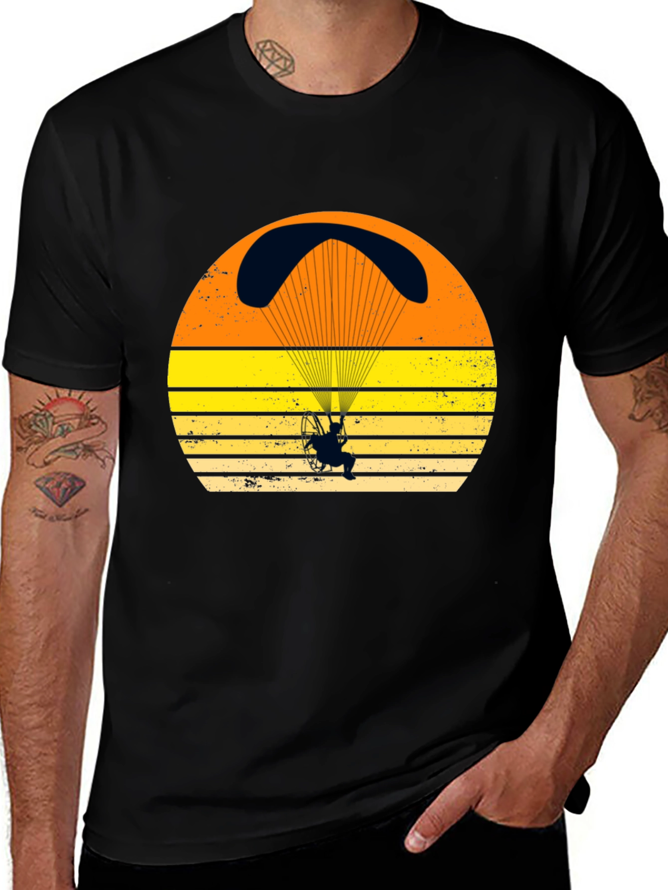 Sunset Powered Paragliding Graphic Tee