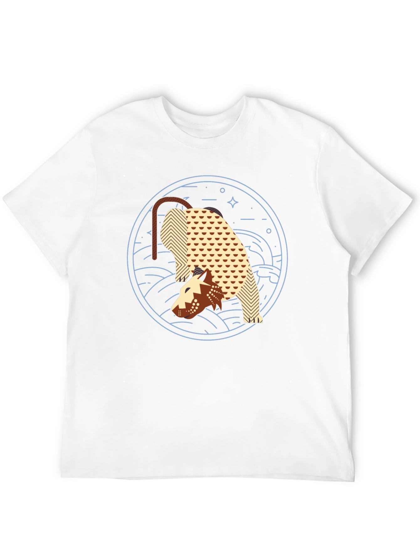 Abstract Anteater Graphic Tee - Black Cotton T-Shirt