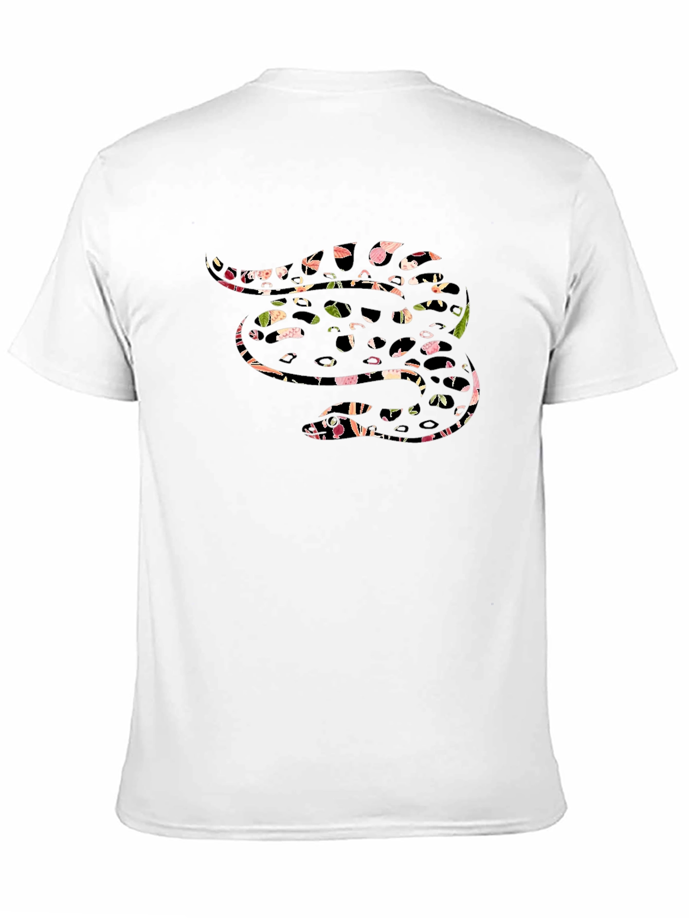 Abstract Snake Graphic Black T-Shirt