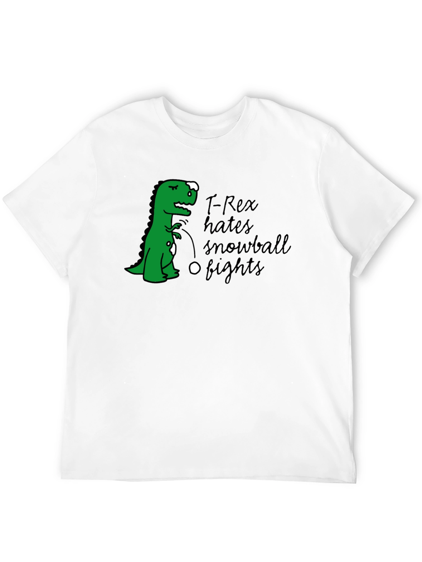 T-Rex Hates Snowball Fights Graphic T-Shirt