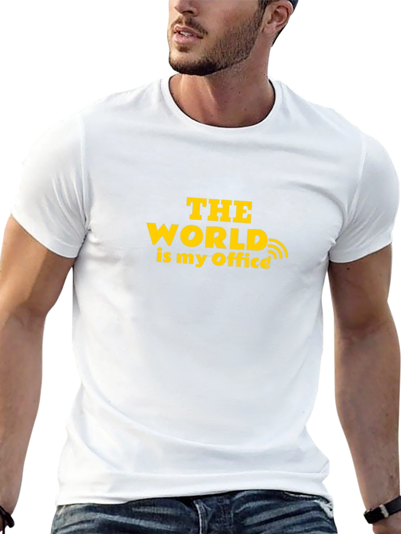 The World Is My Office Black T-Shirt