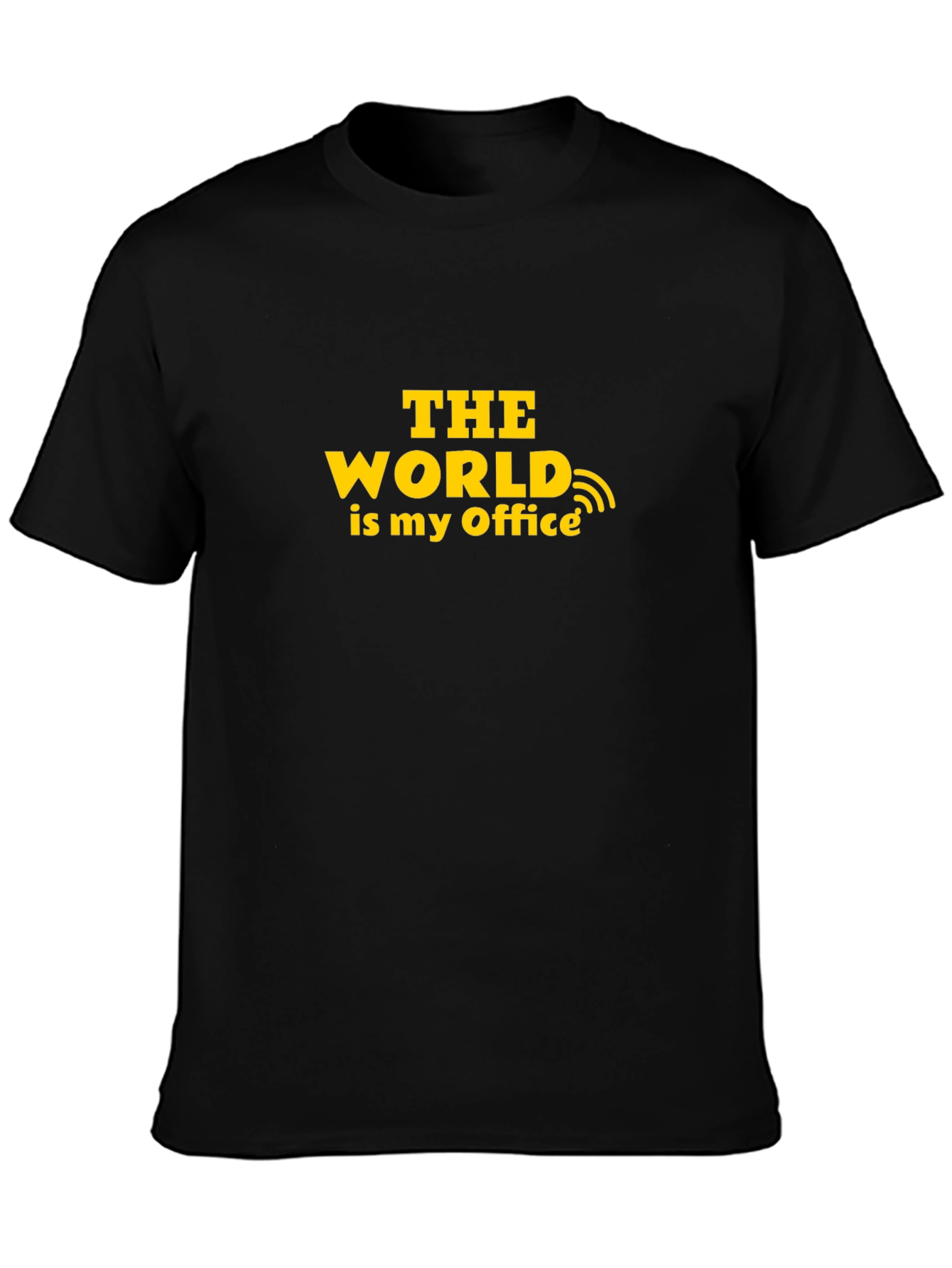 The World Is My Office Black T-Shirt