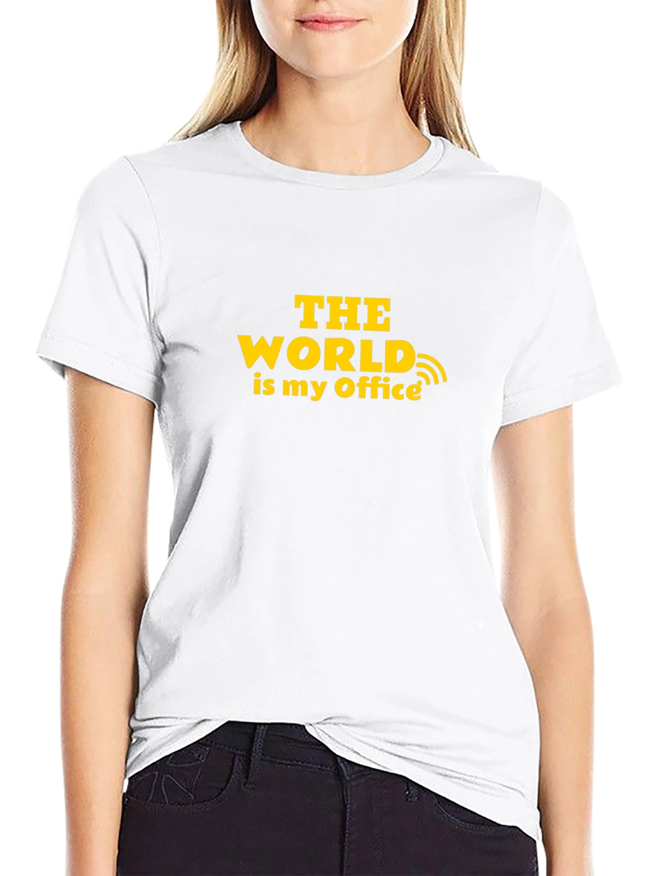The World Is My Office Black T-Shirt