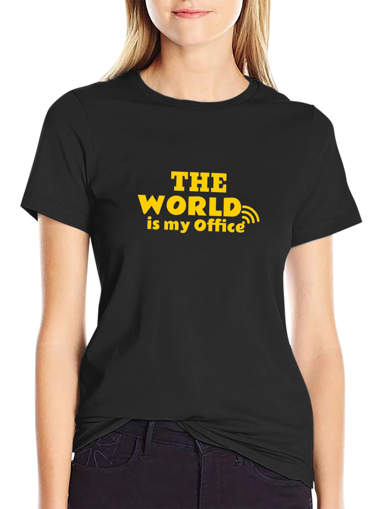 The World Is My Office Black T-Shirt