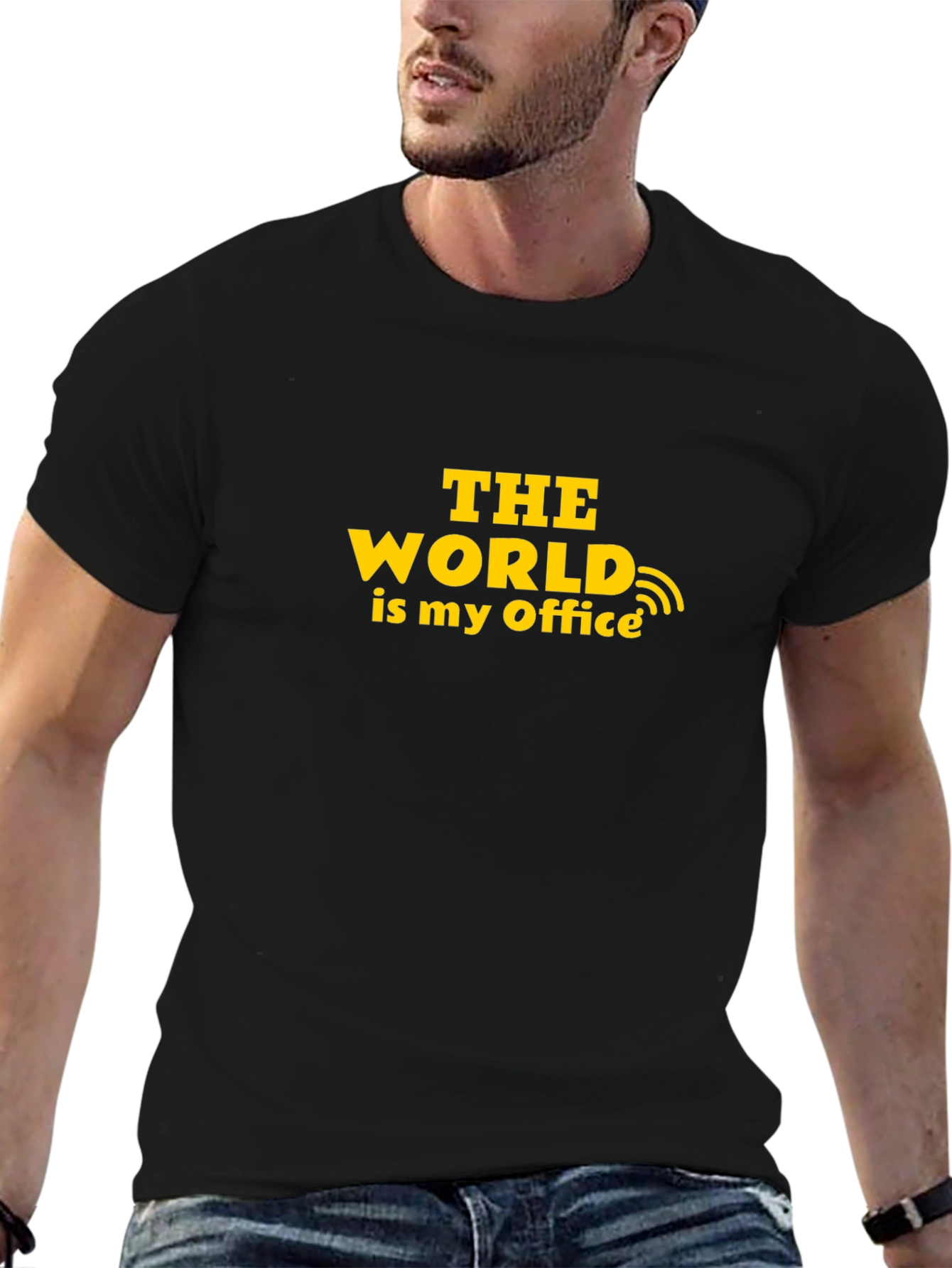 The World Is My Office Black T-Shirt
