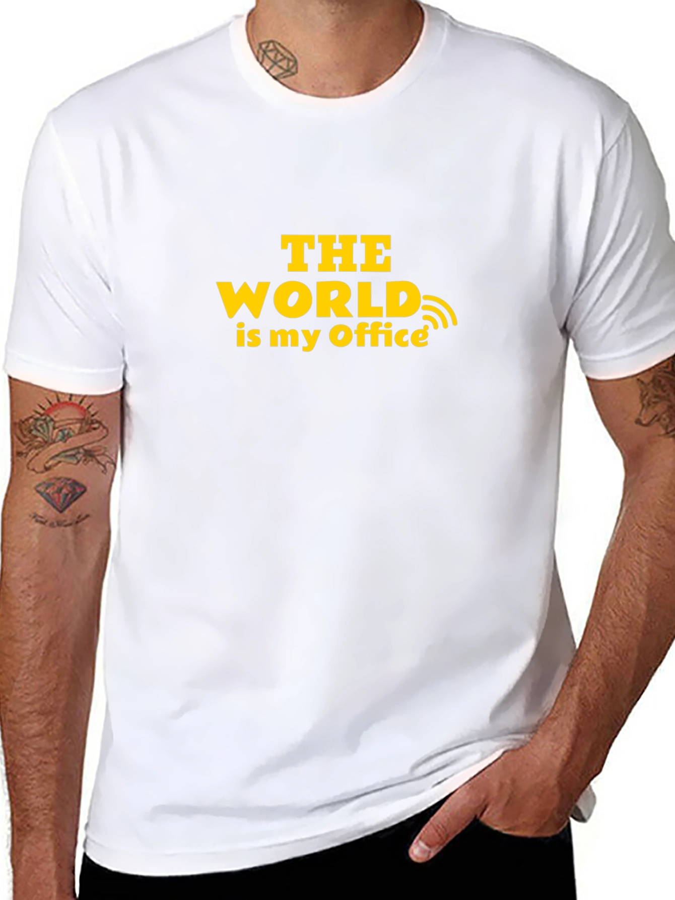 The World Is My Office Black T-Shirt