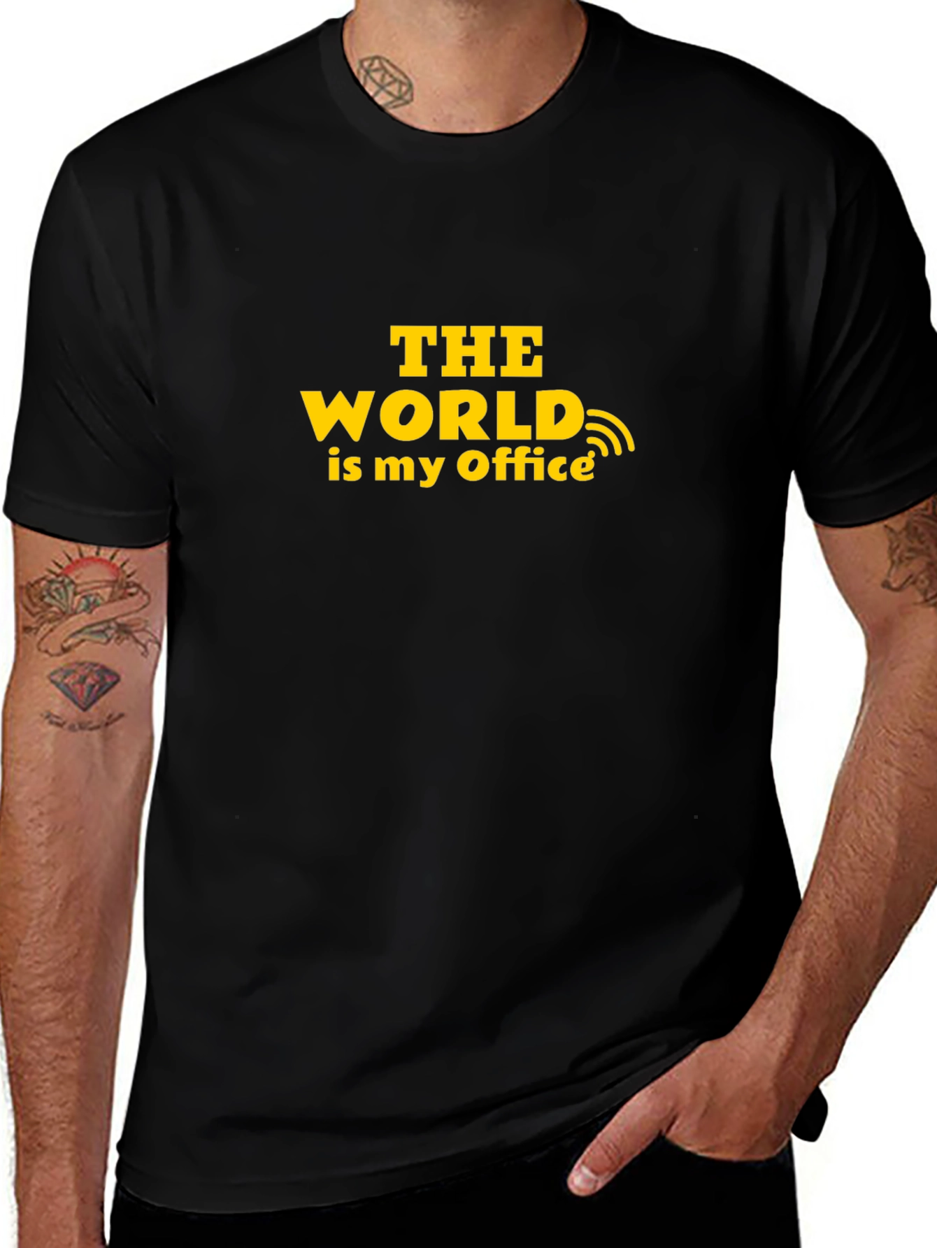 The World Is My Office Black T-Shirt