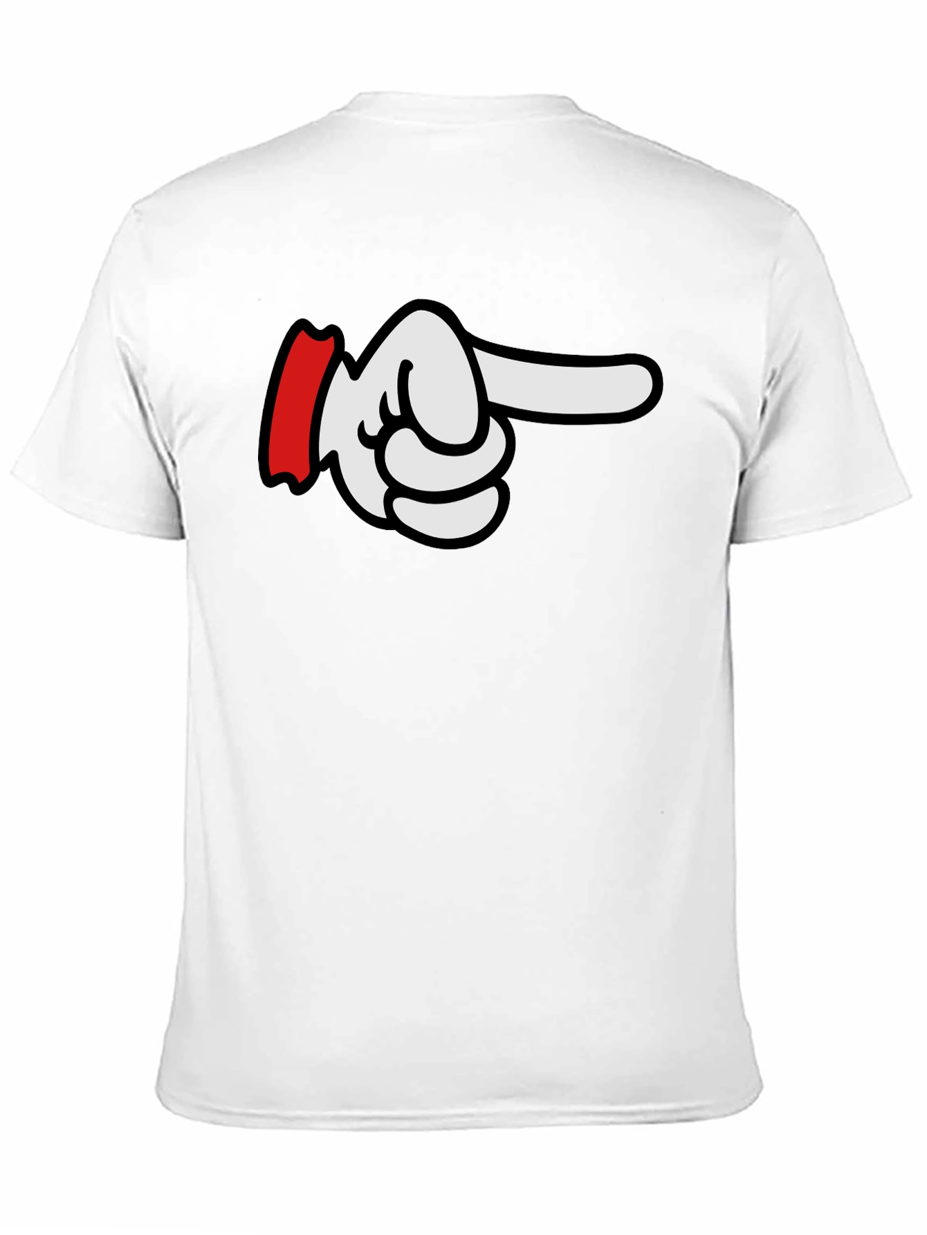 Cartoon Pointing Hand T-Shirt - Classic Black Tee