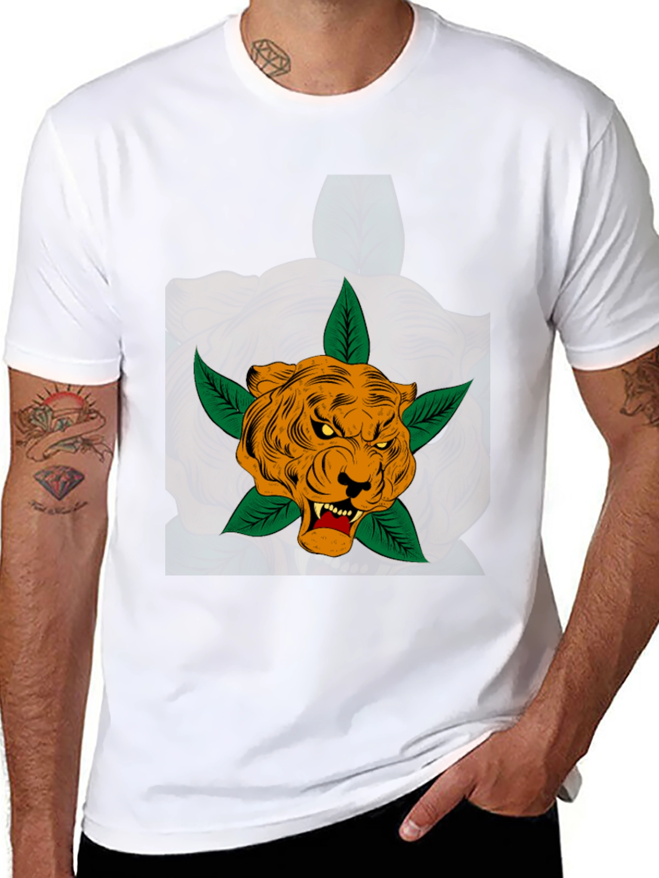 Tiger Tee - Mens Black Graphic T-Shirt