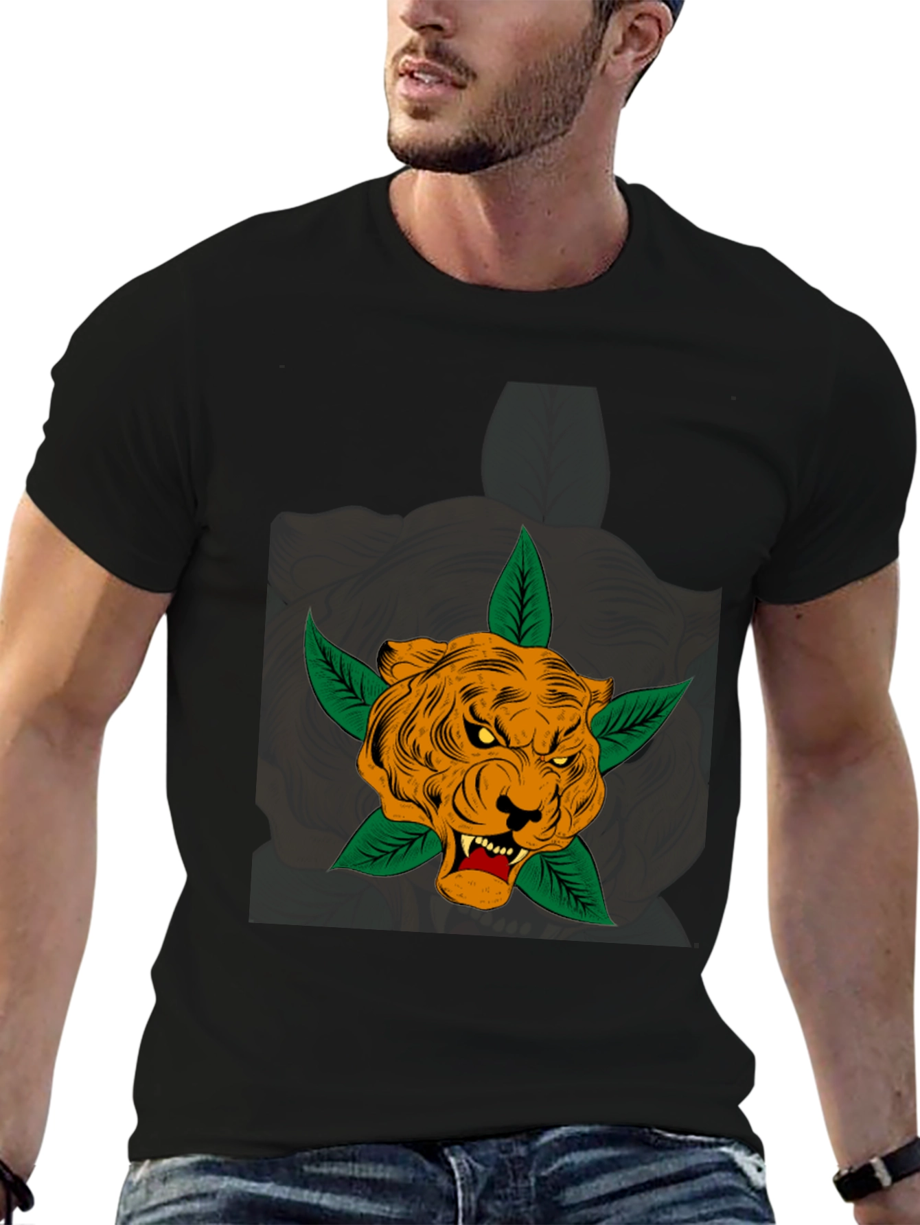 Tiger Tee - Mens Black Graphic T-Shirt