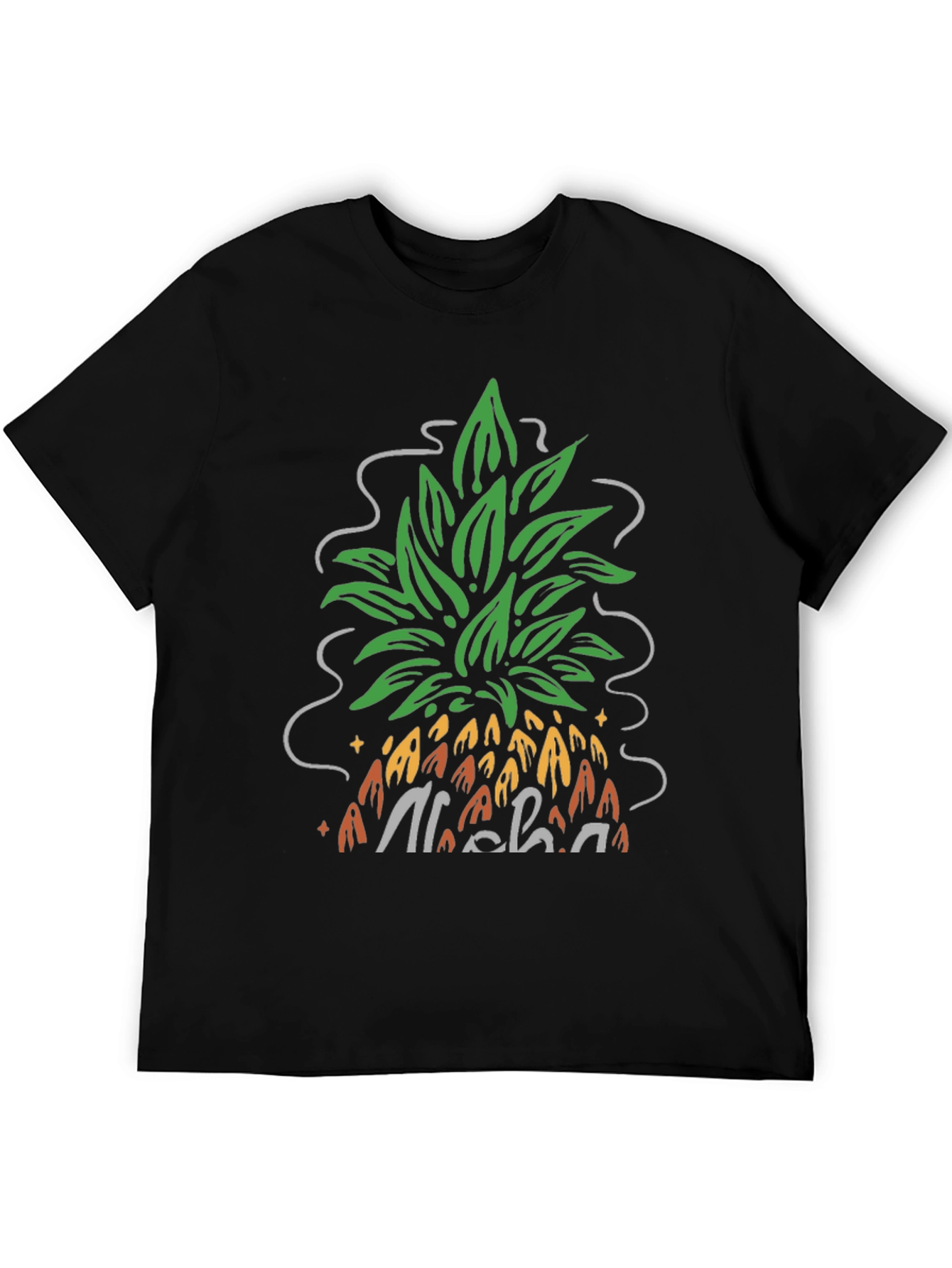 Aloha Pineapple Graphic Tee - Black