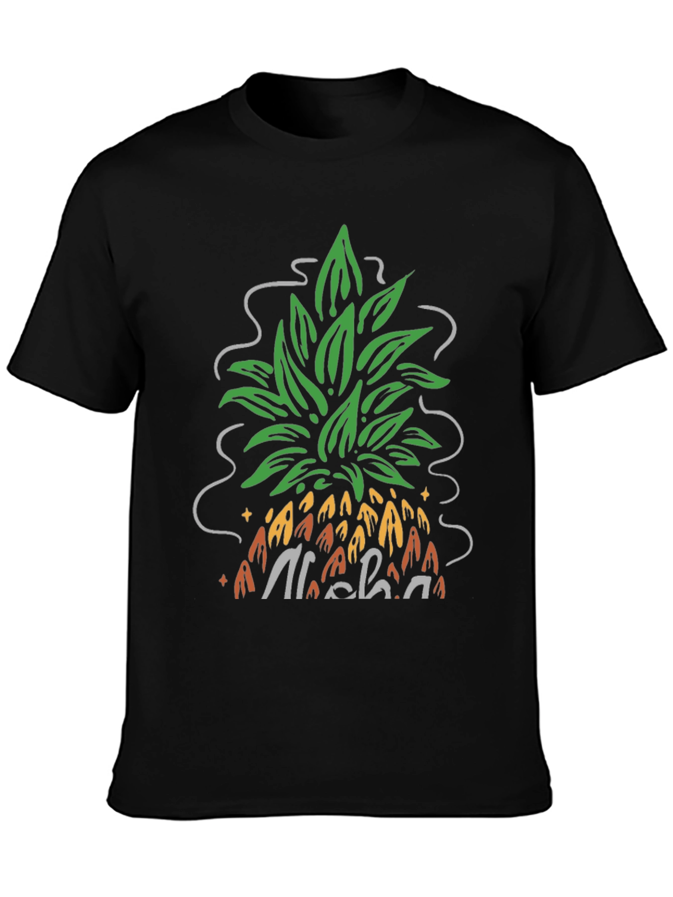 Aloha Pineapple Graphic Tee - Black