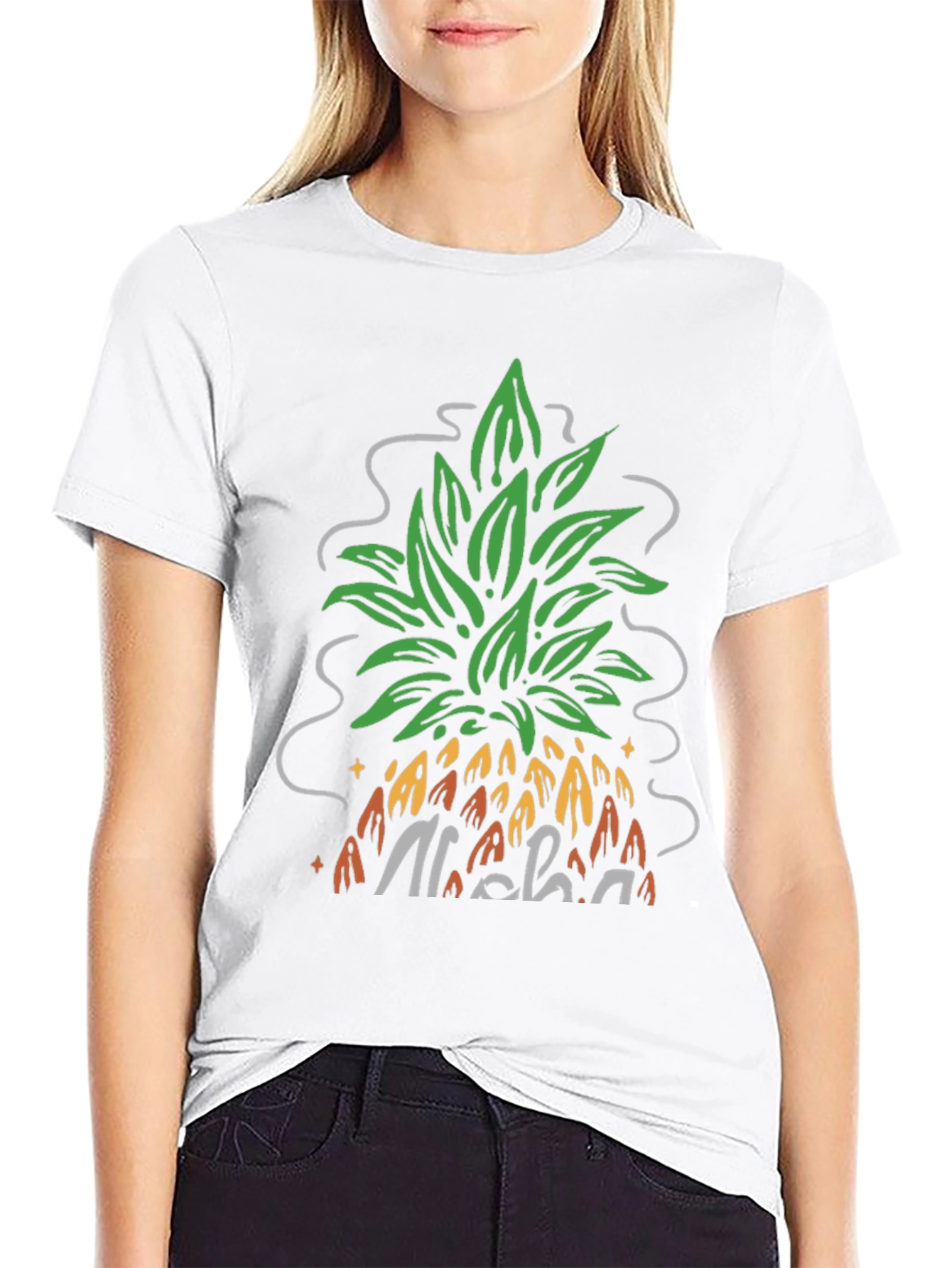 Aloha Pineapple Graphic Tee - Black