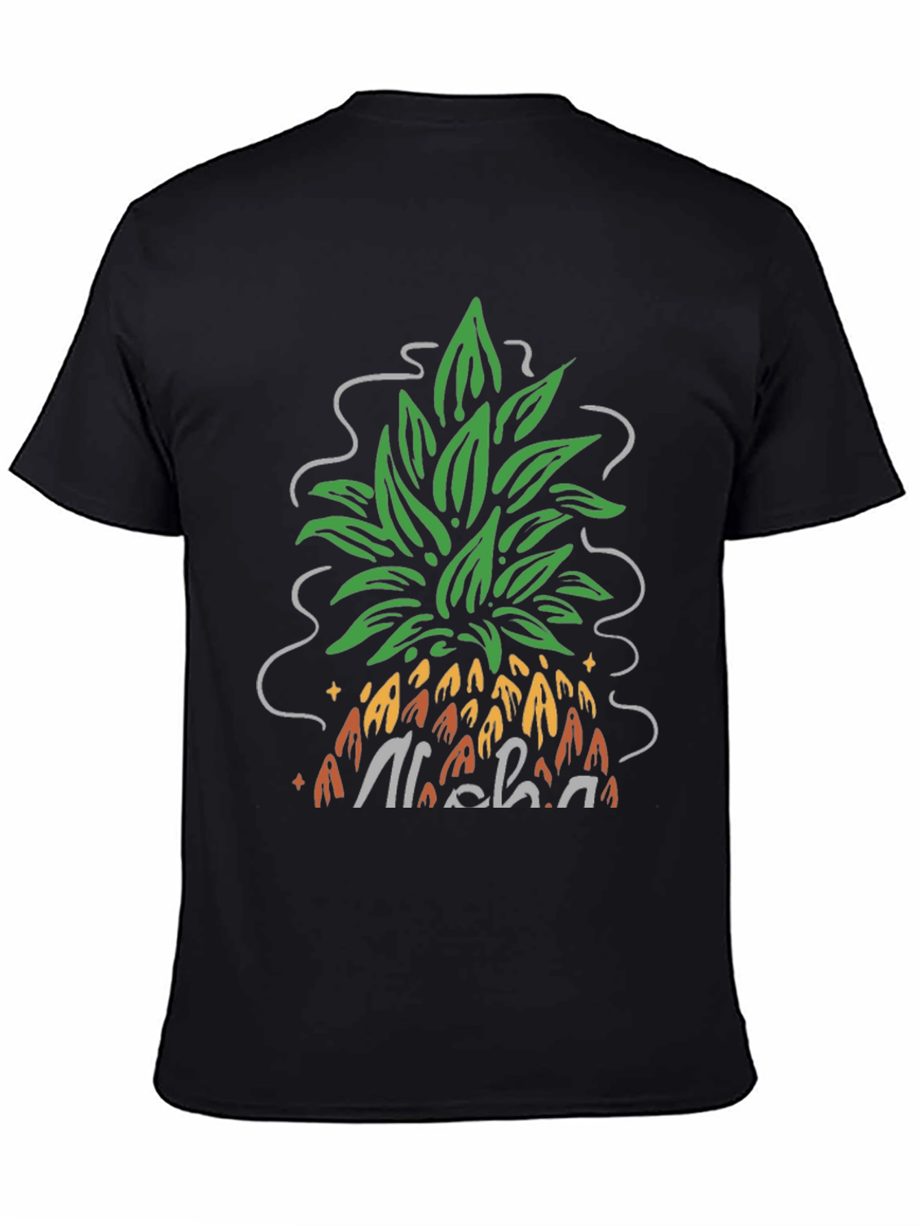 Aloha Pineapple Graphic Tee - Black