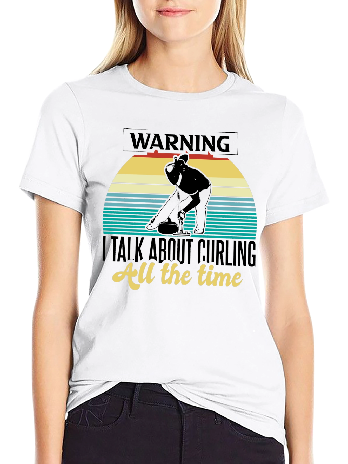 Warning: I Talk About Curling T-Shirt