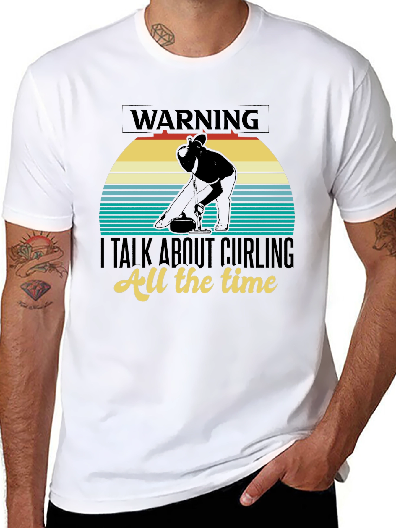 Warning: I Talk About Curling T-Shirt