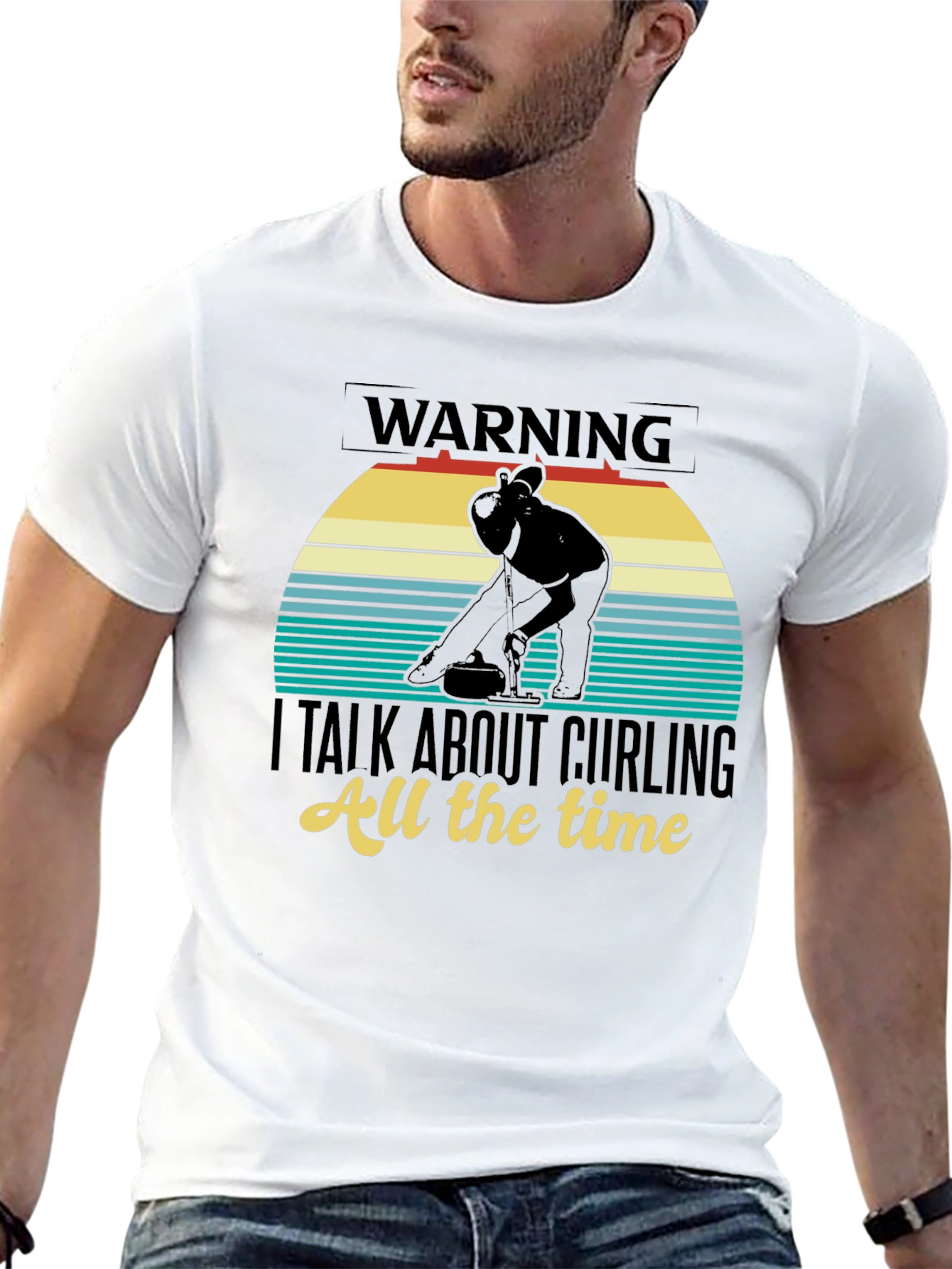 Warning: I Talk About Curling T-Shirt