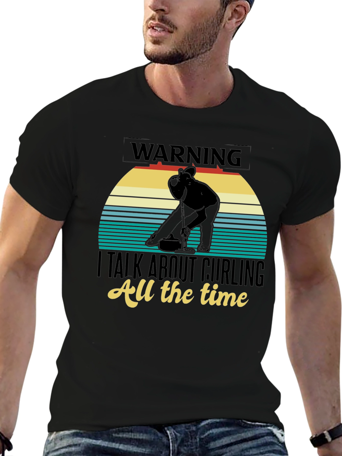 Warning: I Talk About Curling T-Shirt