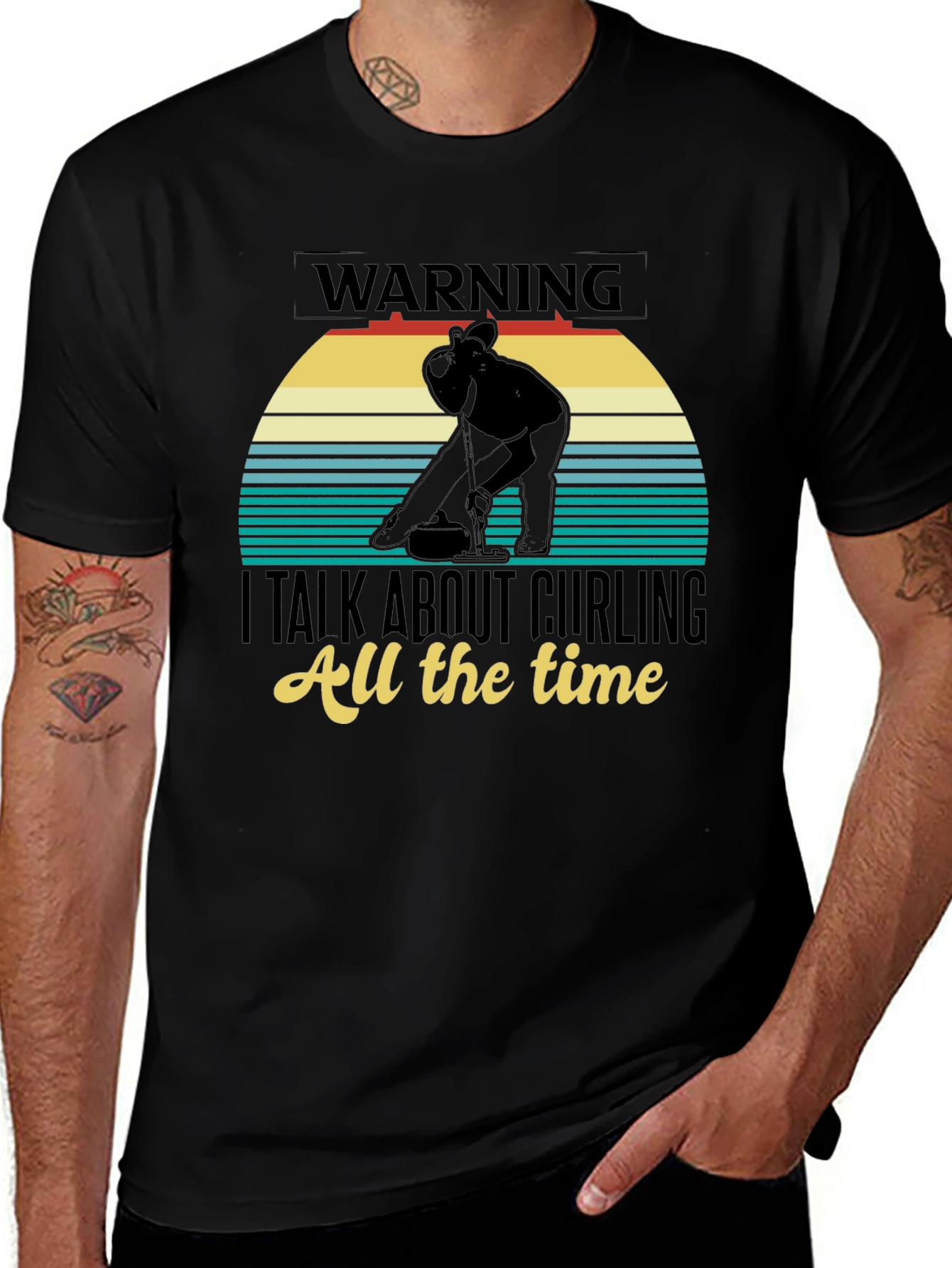 Warning: I Talk About Curling T-Shirt