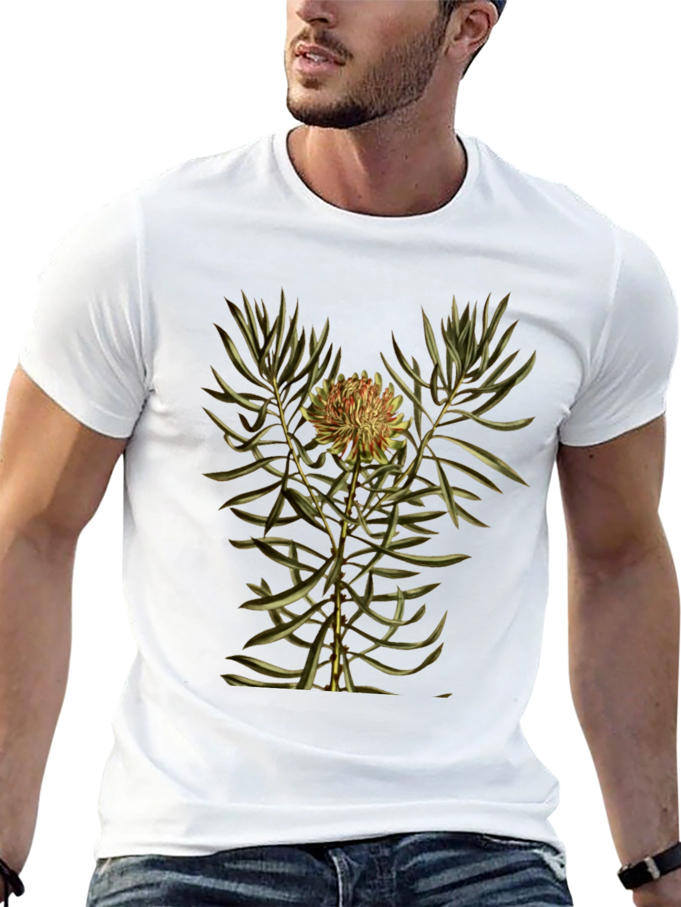 Botanical Print Black T-Shirt