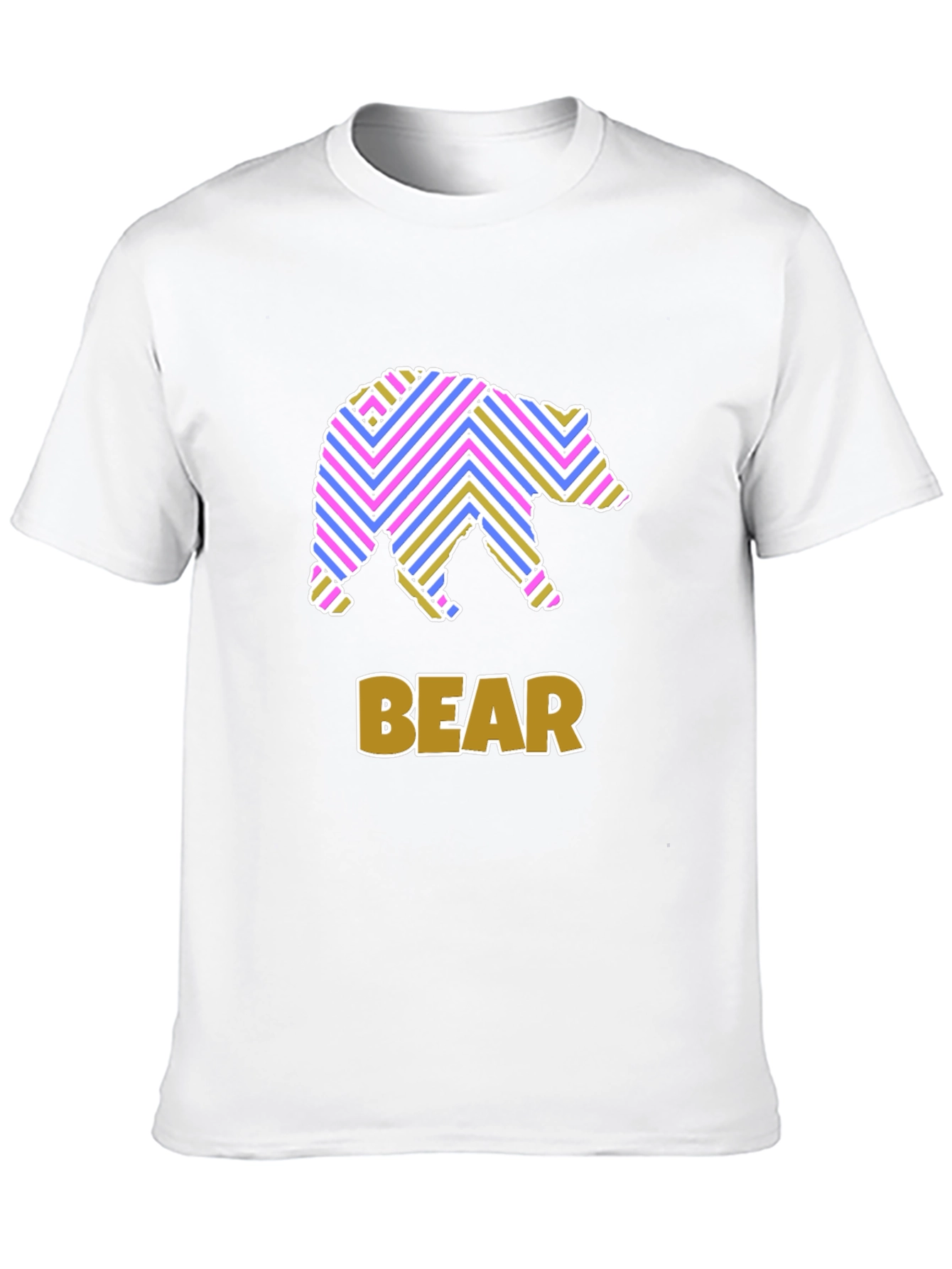 Stripped Bear Graphic T-Shirt