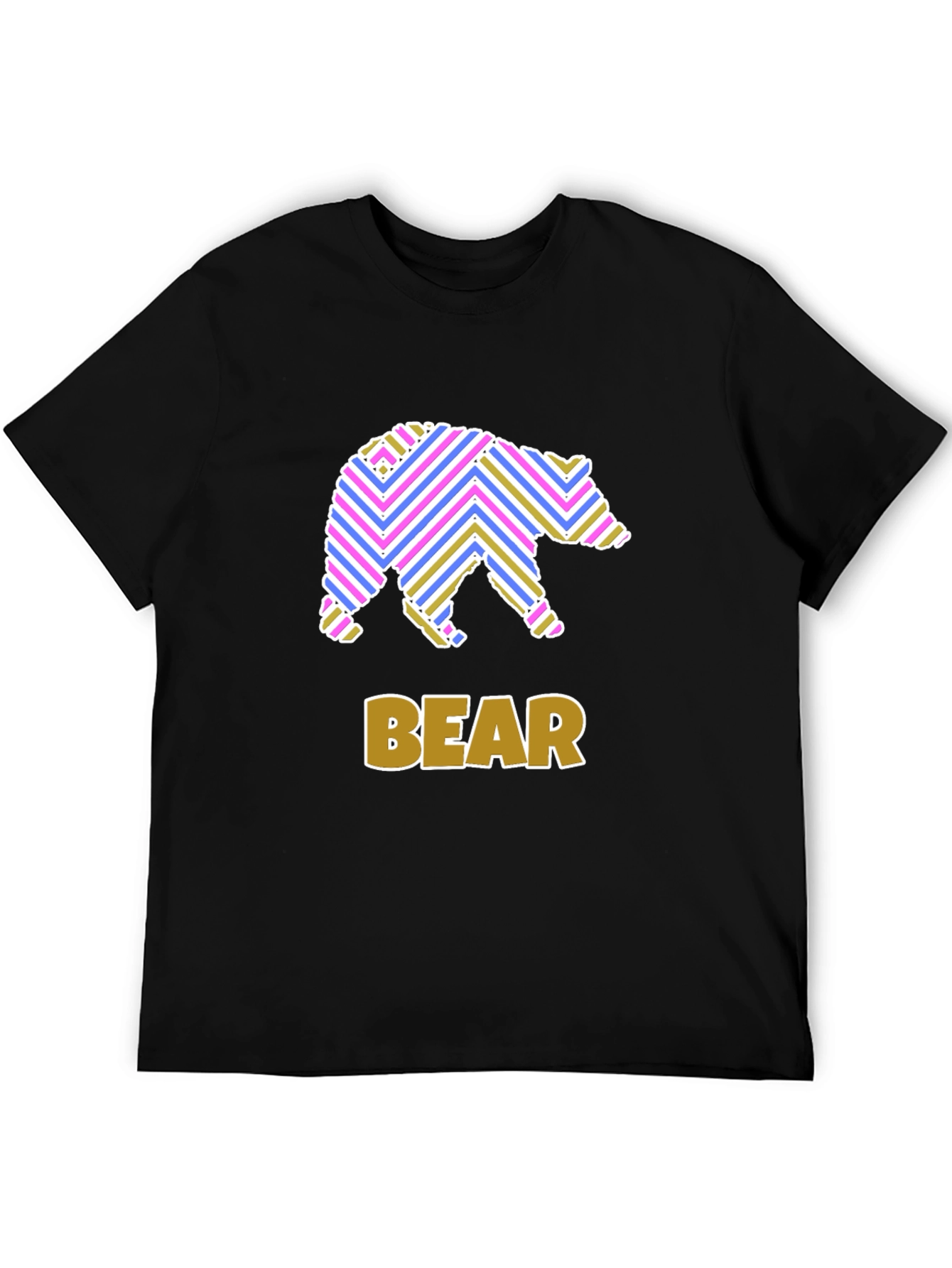 Stripped Bear Graphic T-Shirt