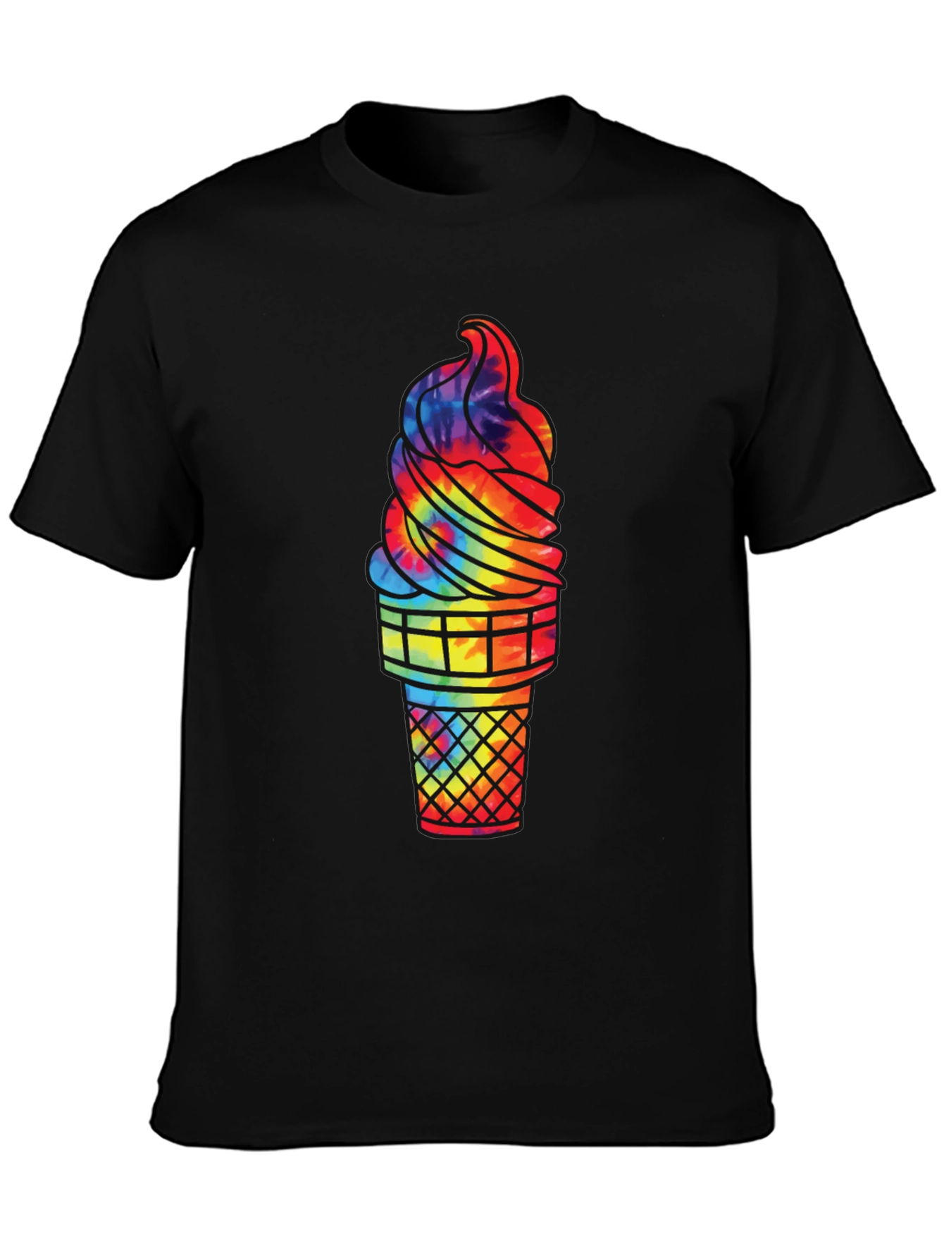 Tie Dye Ice Cream Graphic T-Shirt