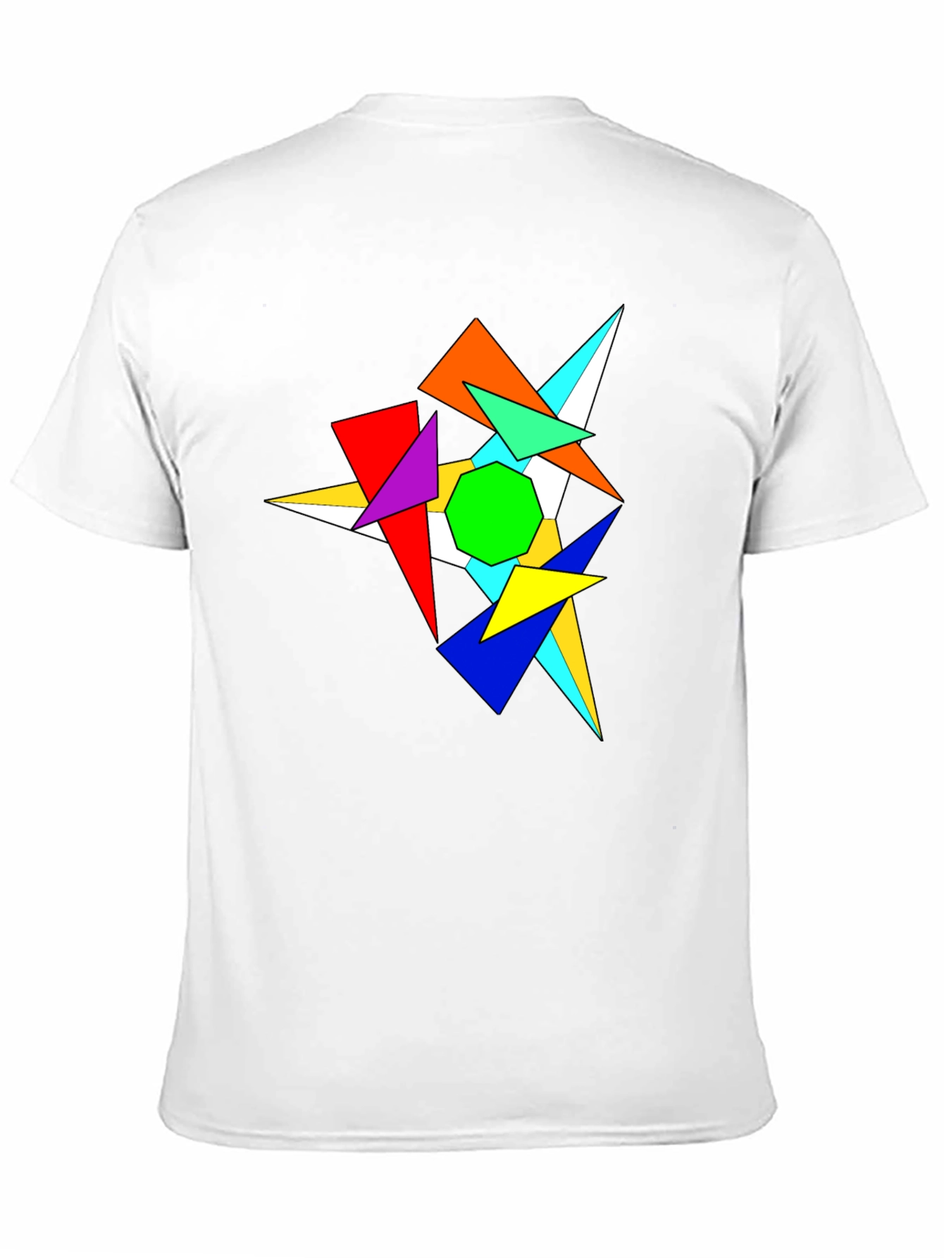 Abstract Geometric Graphic Print Black T-Shirt