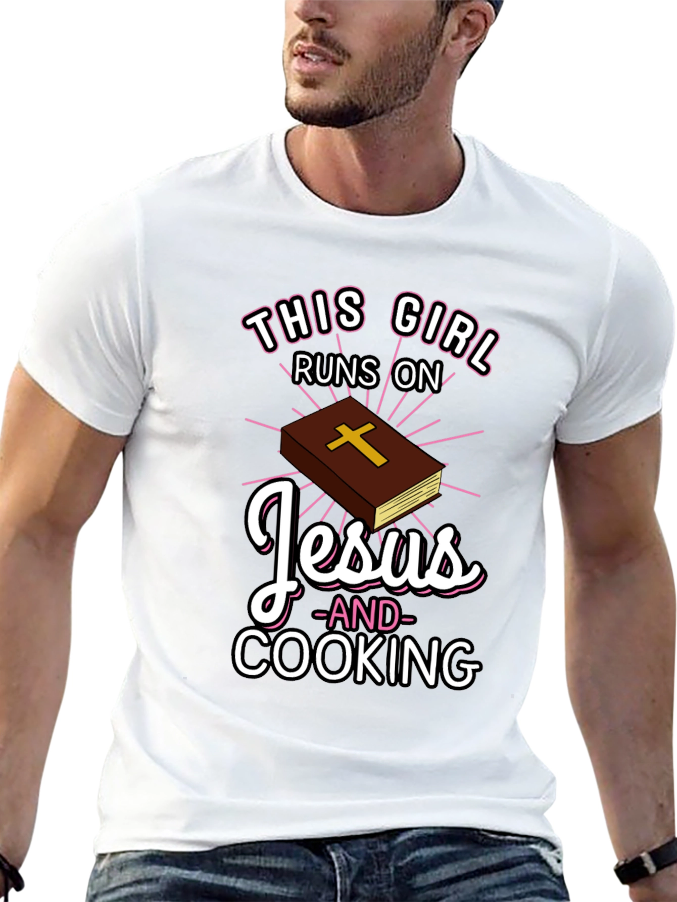 This Girl Runs on Jesus and Cooking T-Shirt