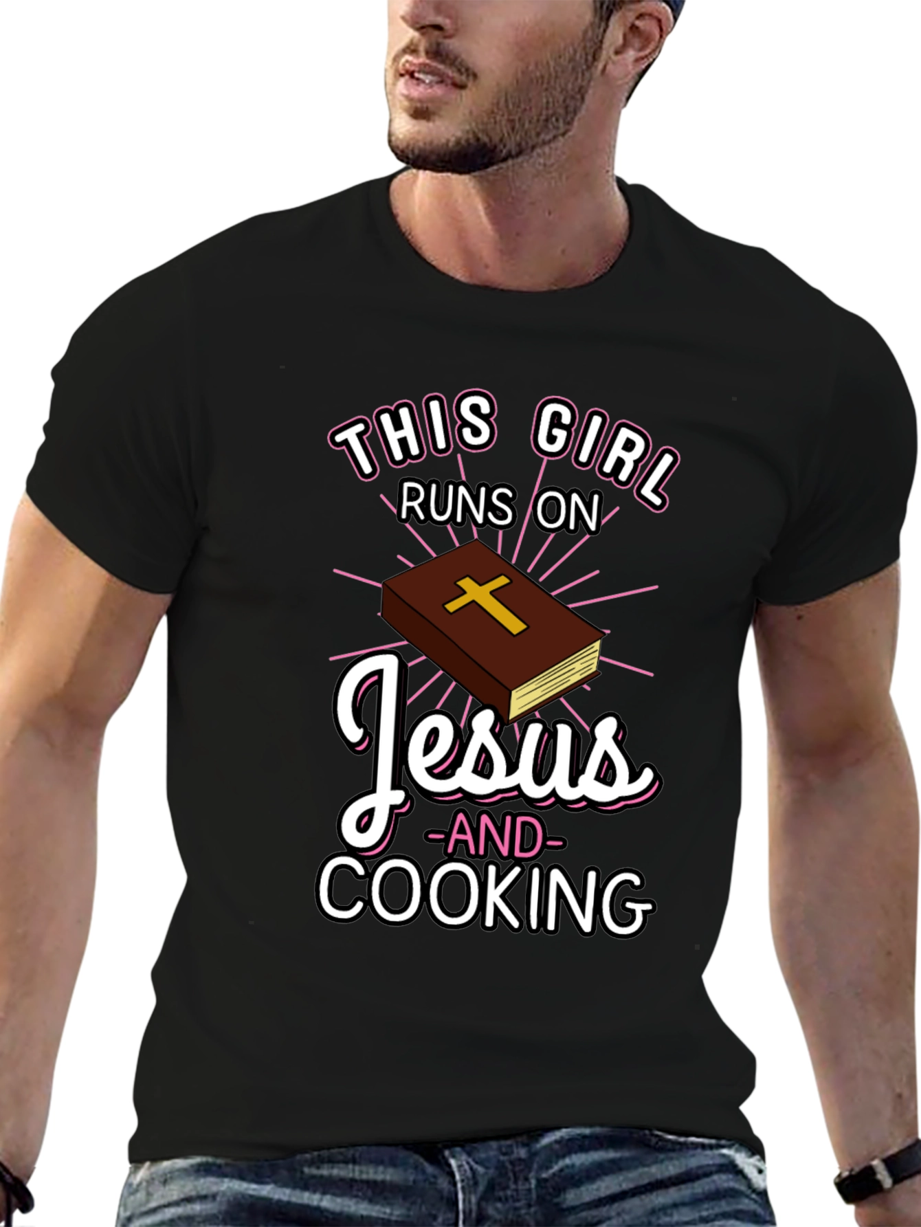 This Girl Runs on Jesus and Cooking T-Shirt