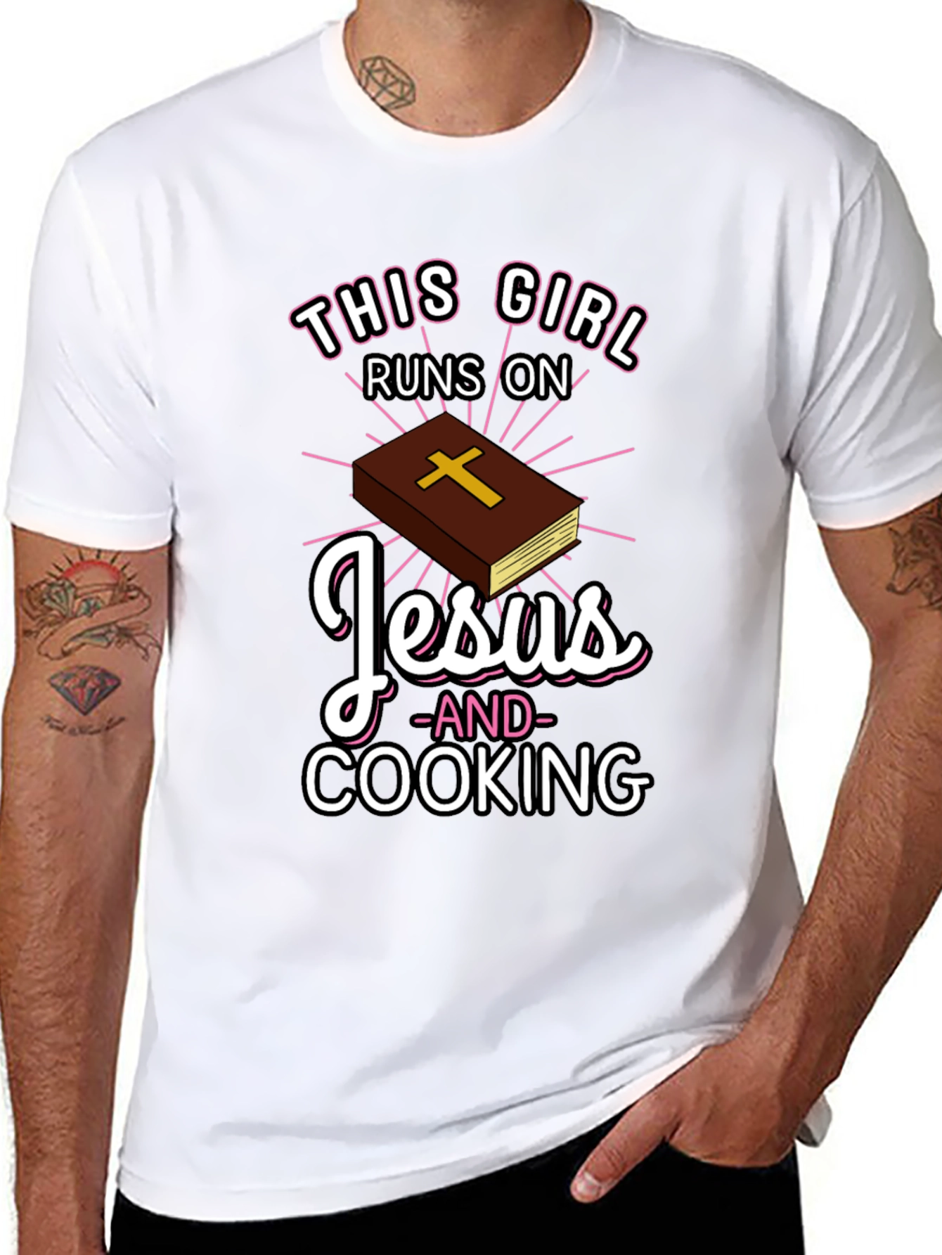 This Girl Runs on Jesus and Cooking T-Shirt