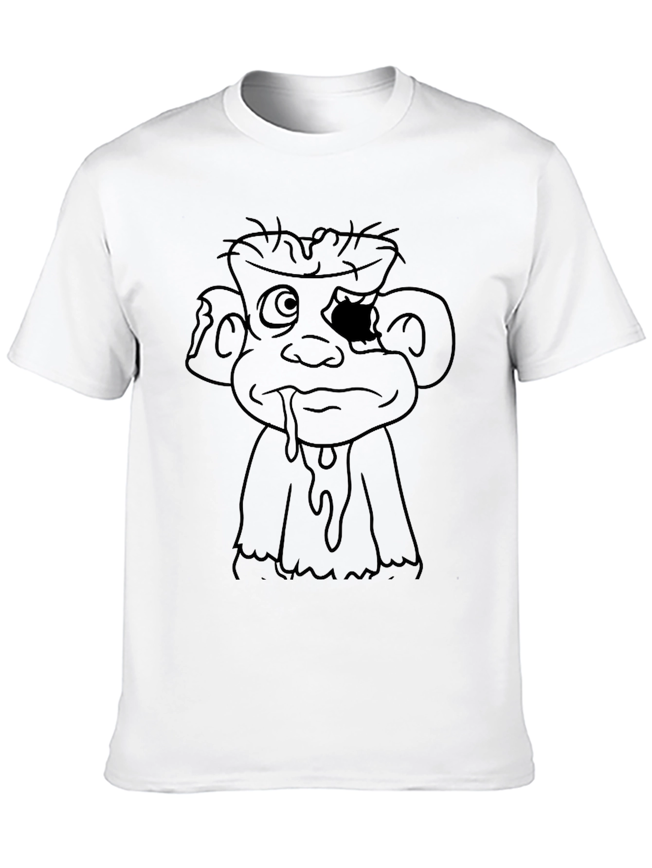 Zombie Cartoon Graphic Black T-Shirt
