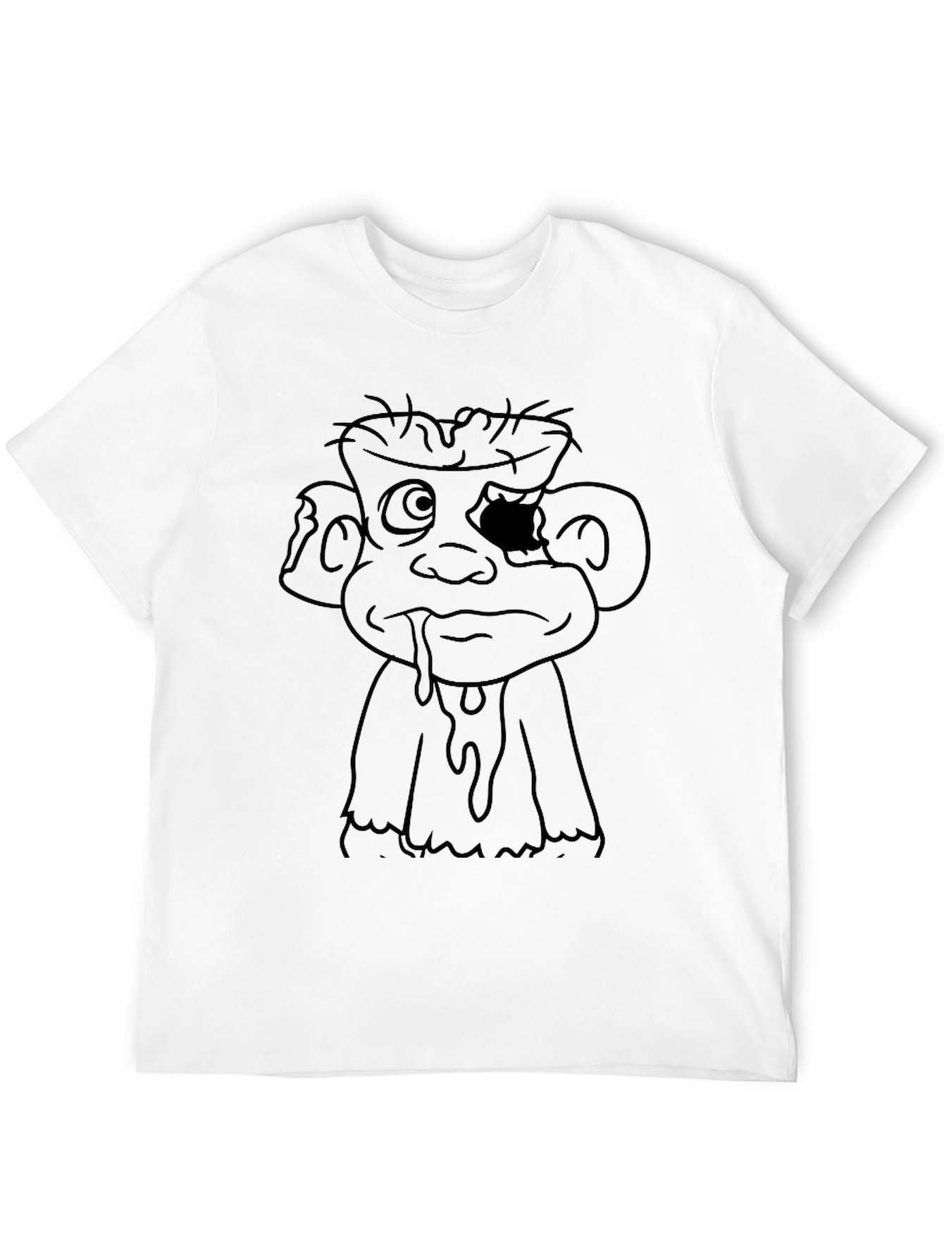 Zombie Cartoon Graphic Black T-Shirt