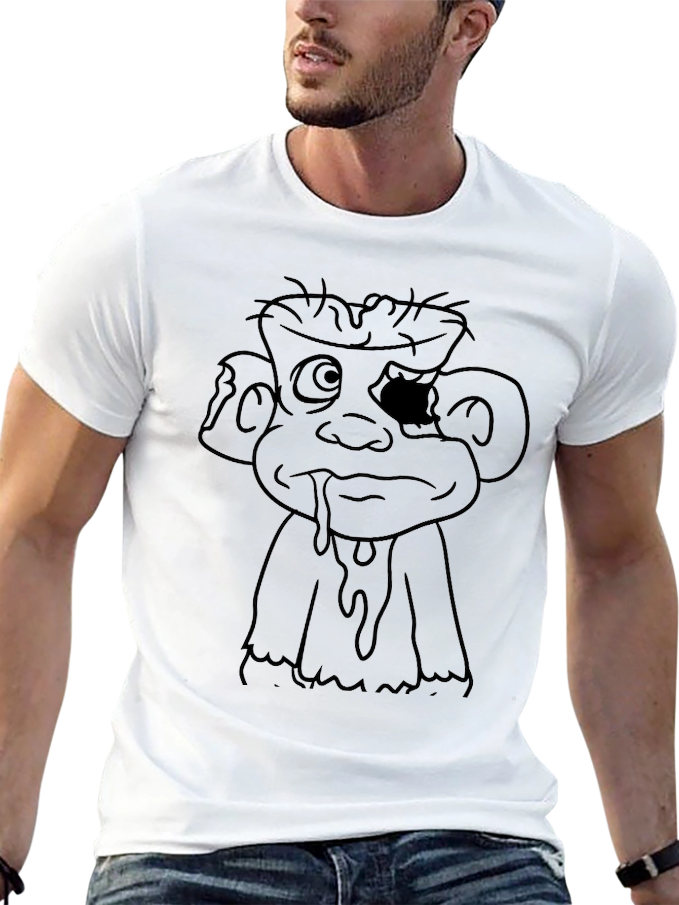 Zombie Cartoon Graphic Black T-Shirt