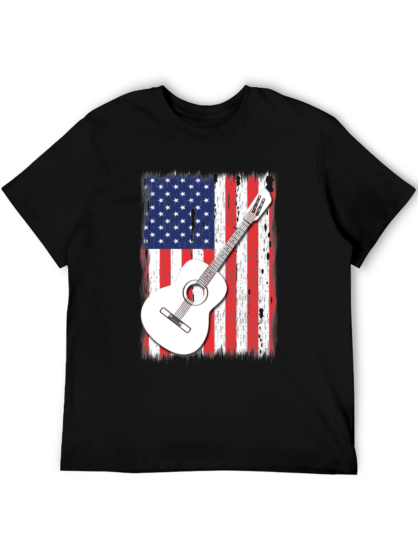USA Flag Guitar Graphic T-Shirt