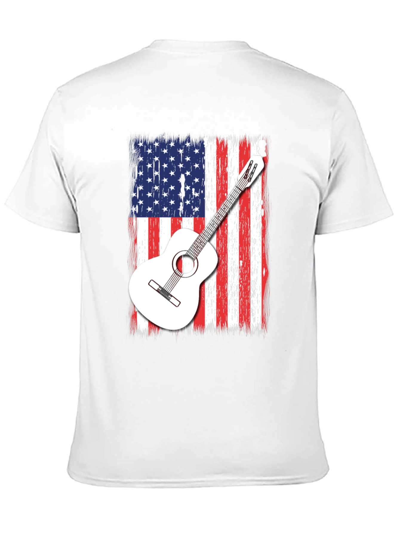 USA Flag Guitar Graphic T-Shirt