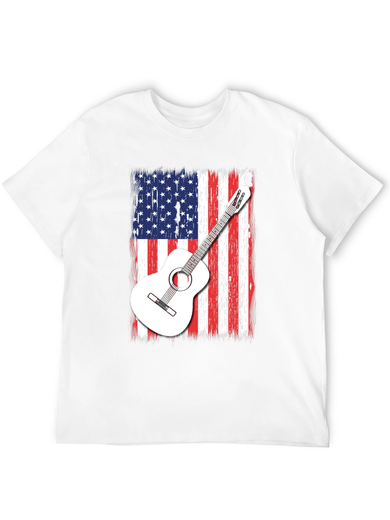 USA Flag Guitar Graphic T-Shirt