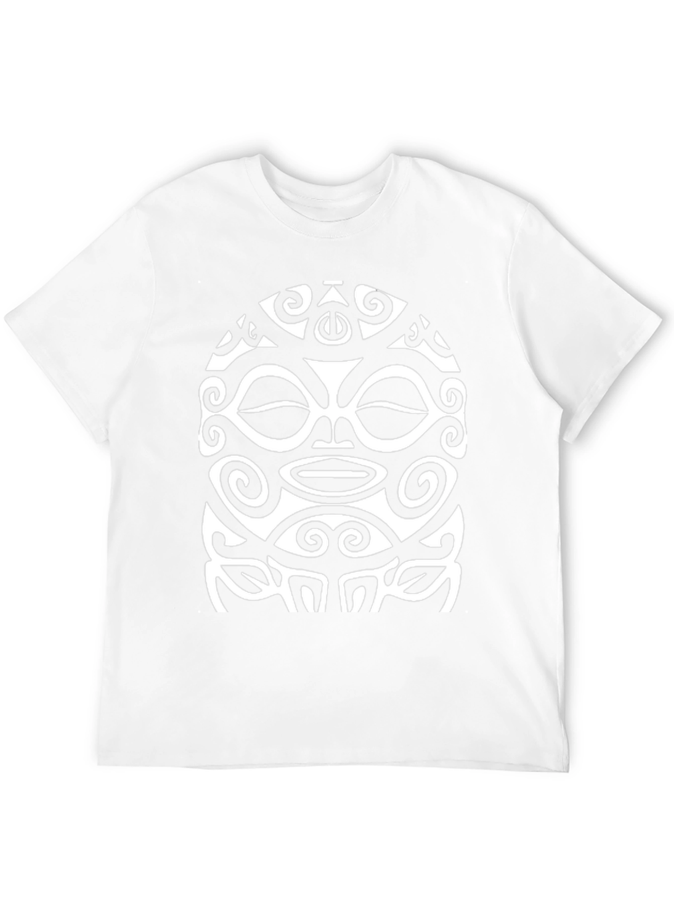 Tribal Mask Graphic Tee - Black Cotton Shirt