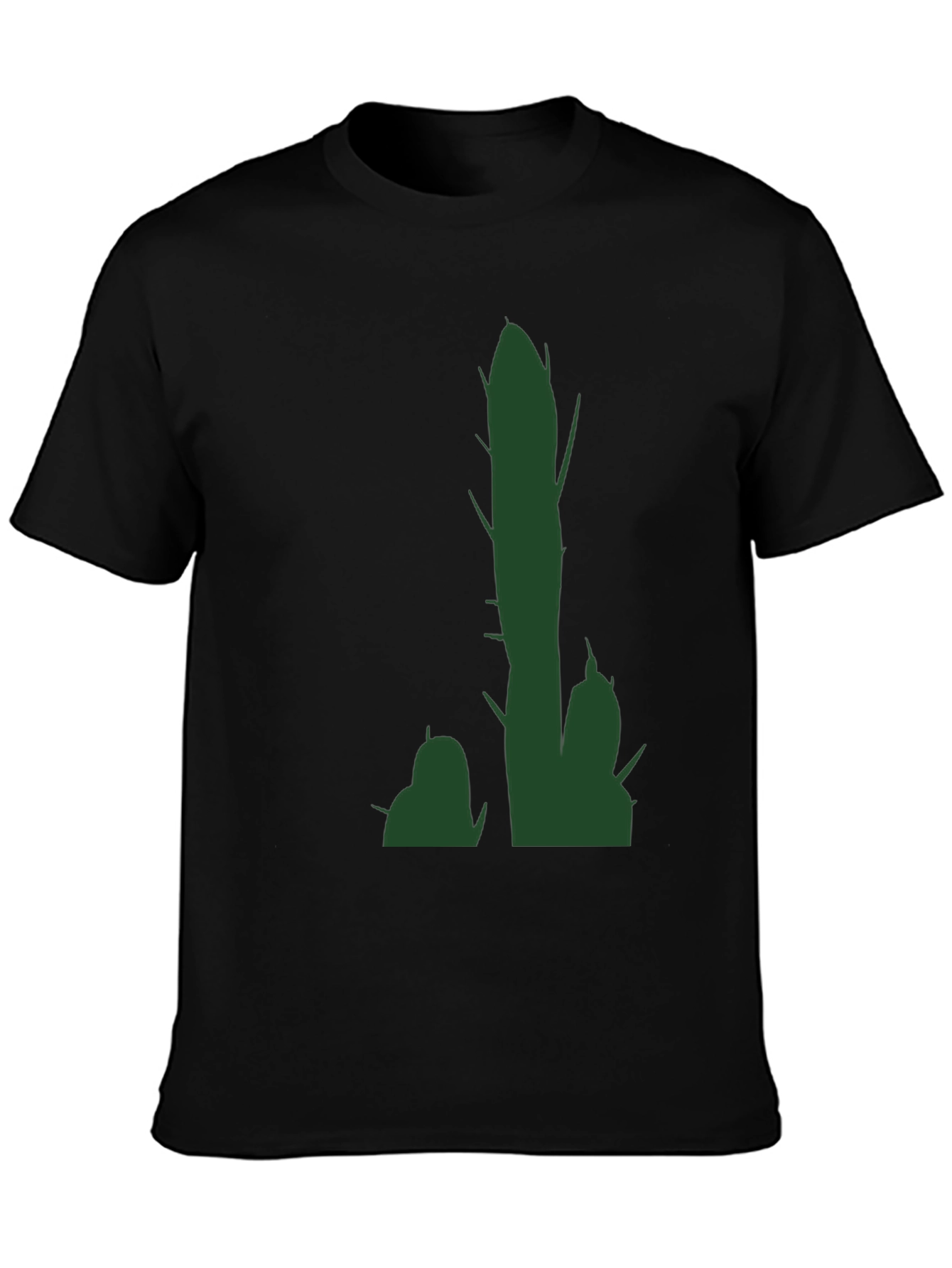 Cactus Graphic Tee - Trendy Mens Black T-Shirt
