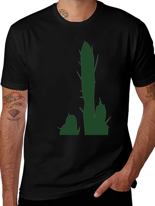 Cactus Graphic Tee - Trendy Mens Black T-Shirt