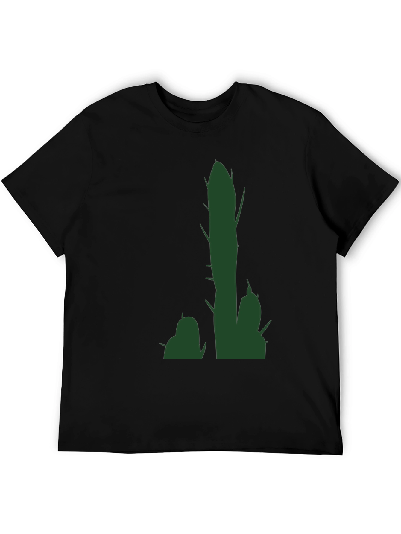 Cactus Graphic Tee - Trendy Mens Black T-Shirt
