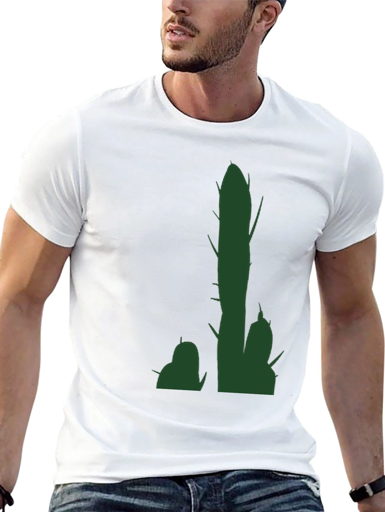Cactus Graphic Tee - Trendy Mens Black T-Shirt