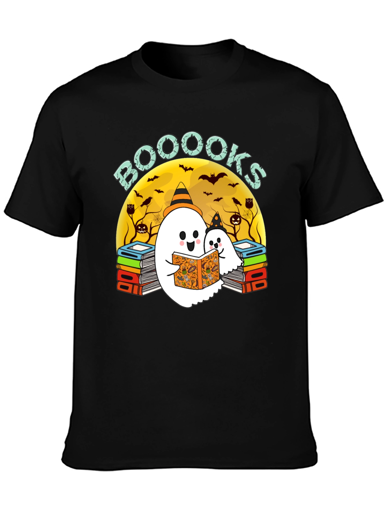 Booooks Halloween Ghost Reader T-Shirt