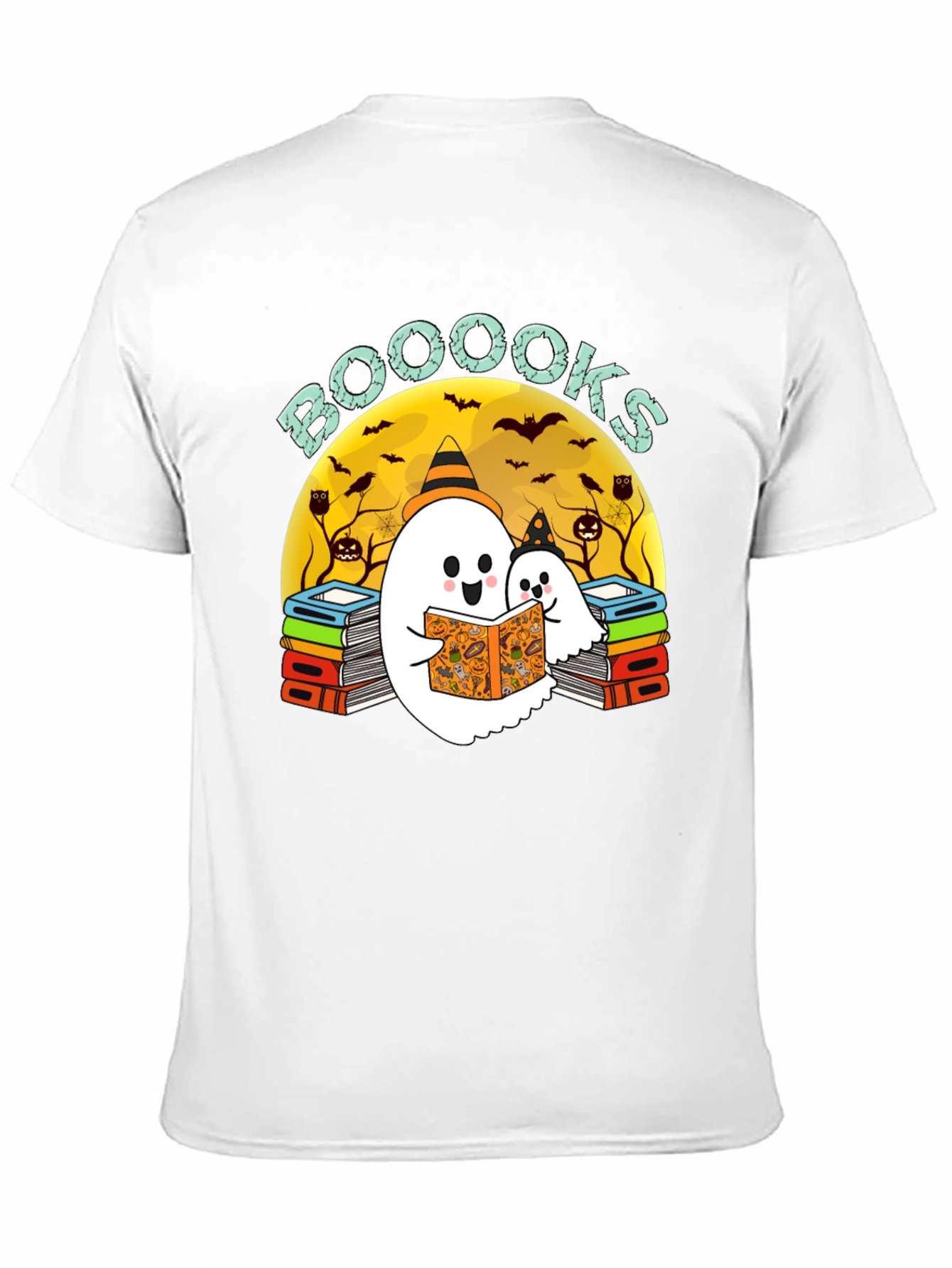 Booooks Halloween Ghost Reader T-Shirt