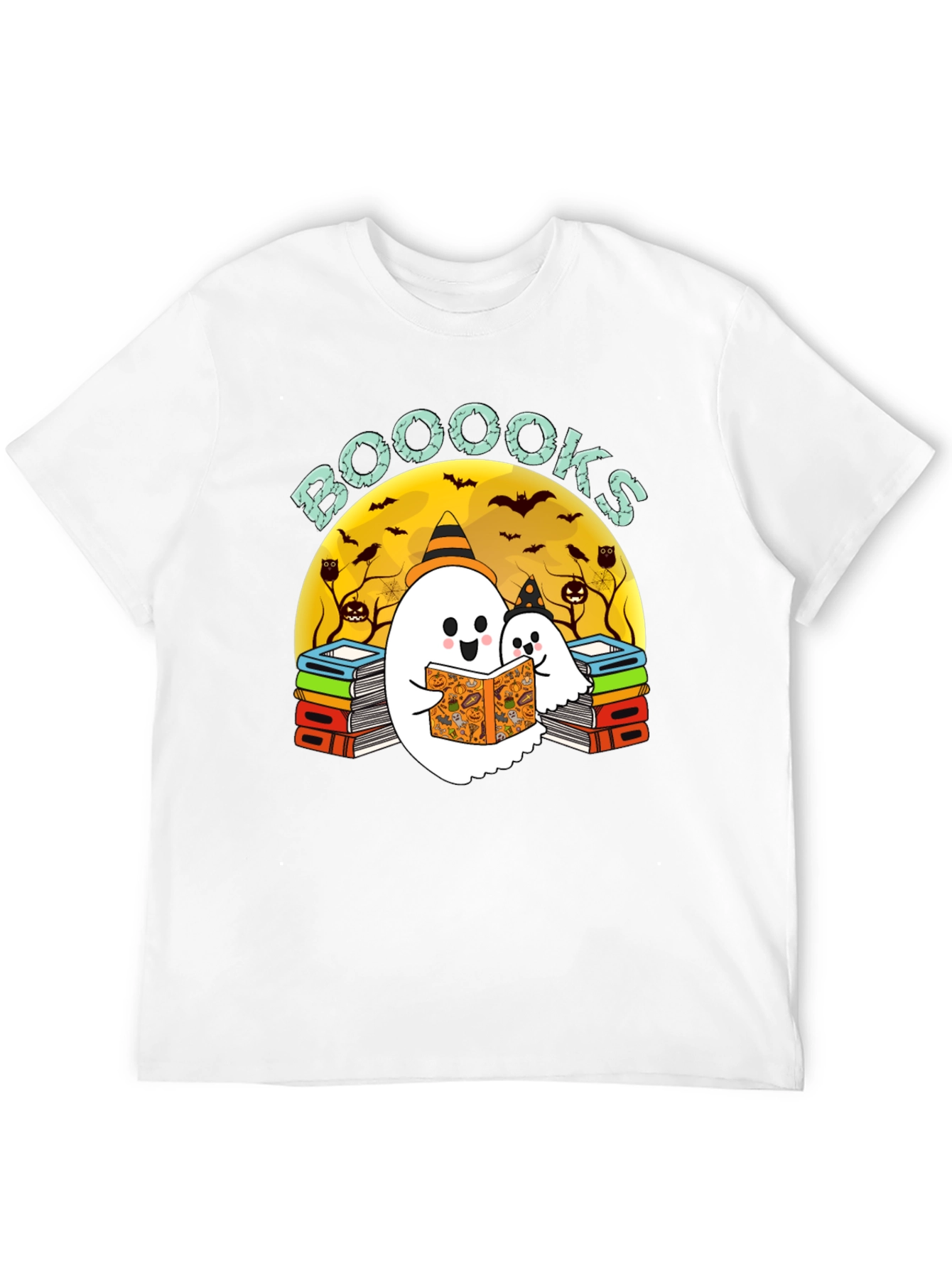 Booooks Halloween Ghost Reader T-Shirt