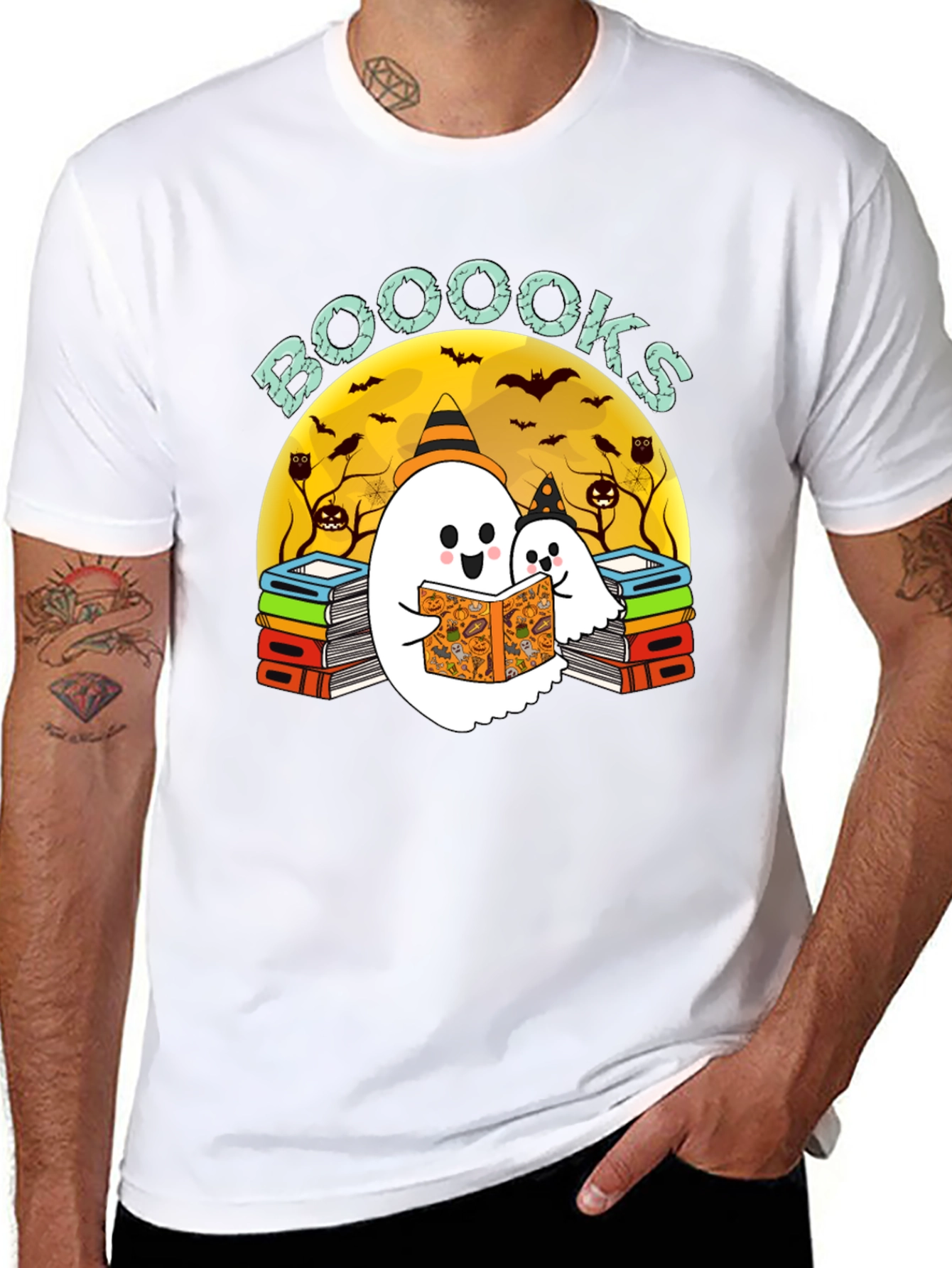 Booooks Halloween Ghost Reader T-Shirt